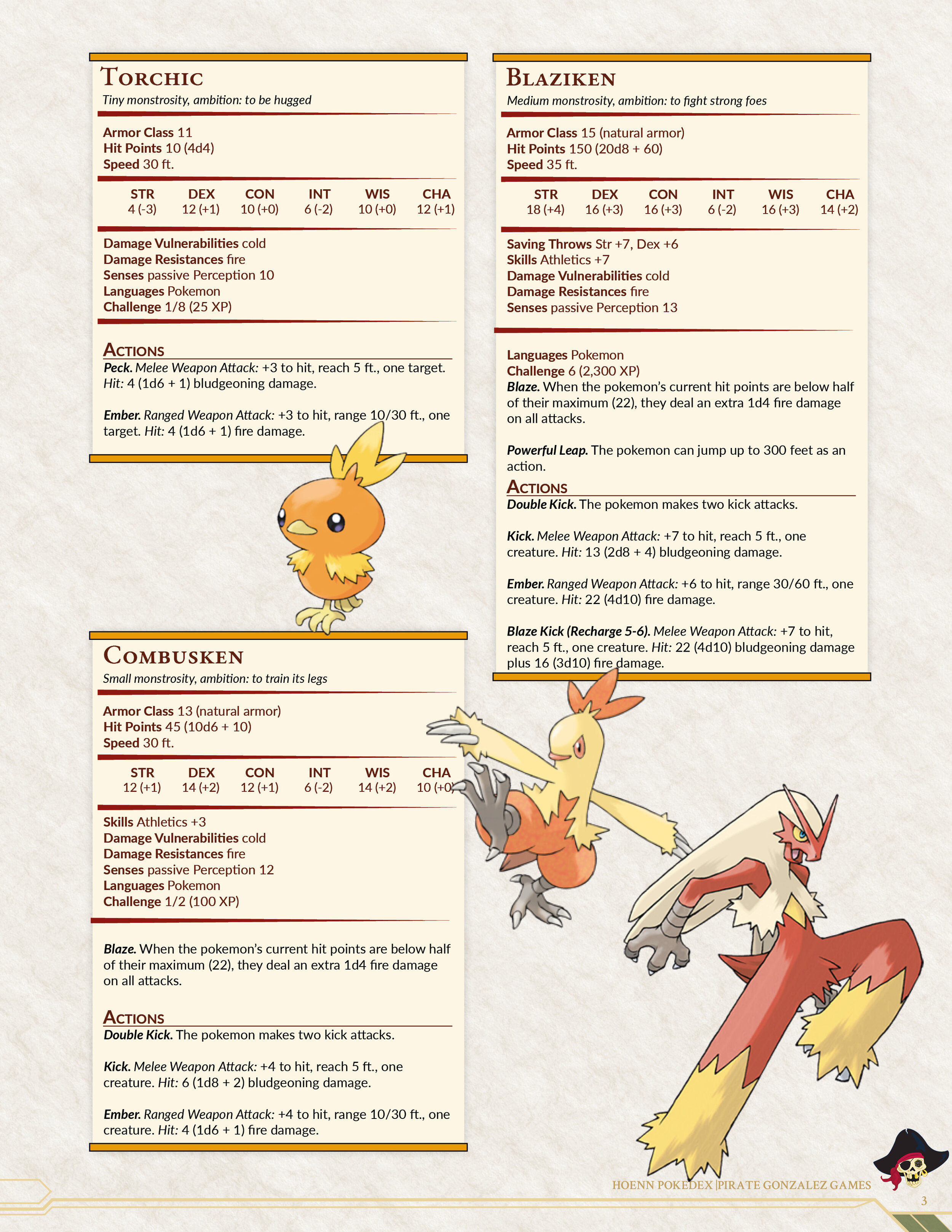 Pokemon Pokedex 5e: Hoenn — Pirate Gonzalez Games