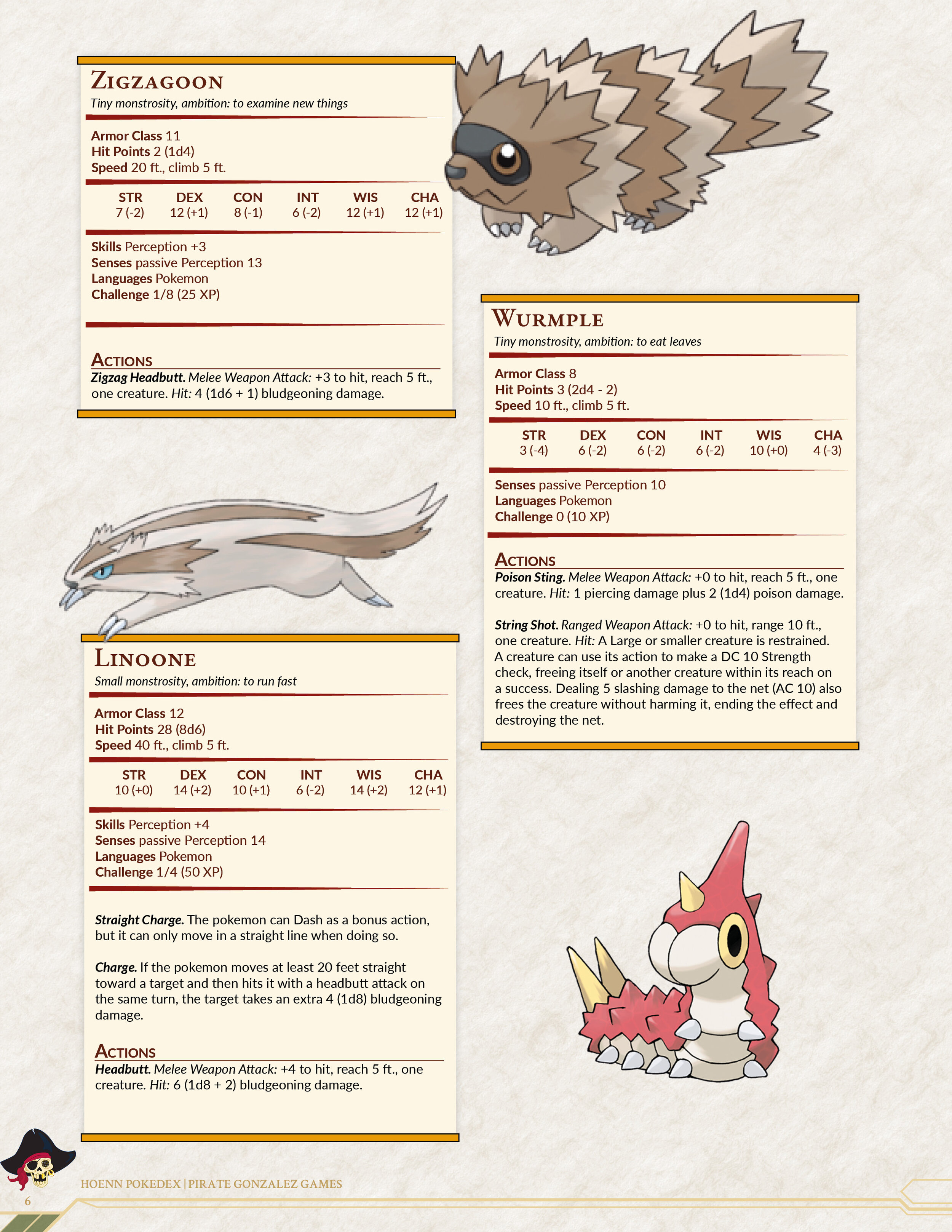 Pokemon 5e Pokedex: Hoenn — Pirate Gonzalez Games