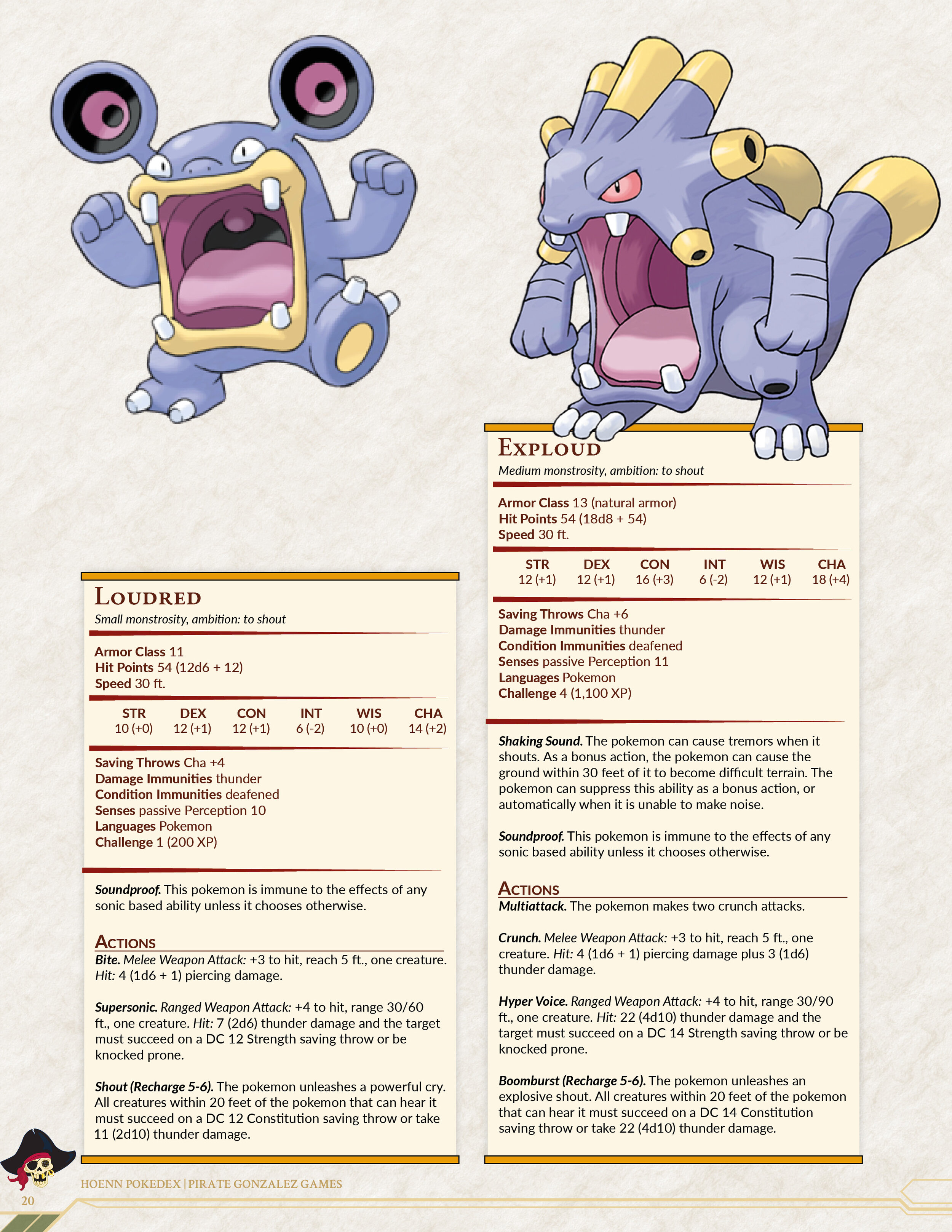 Pokemon Pokedex 5e: Hoenn — Pirate Gonzalez Games