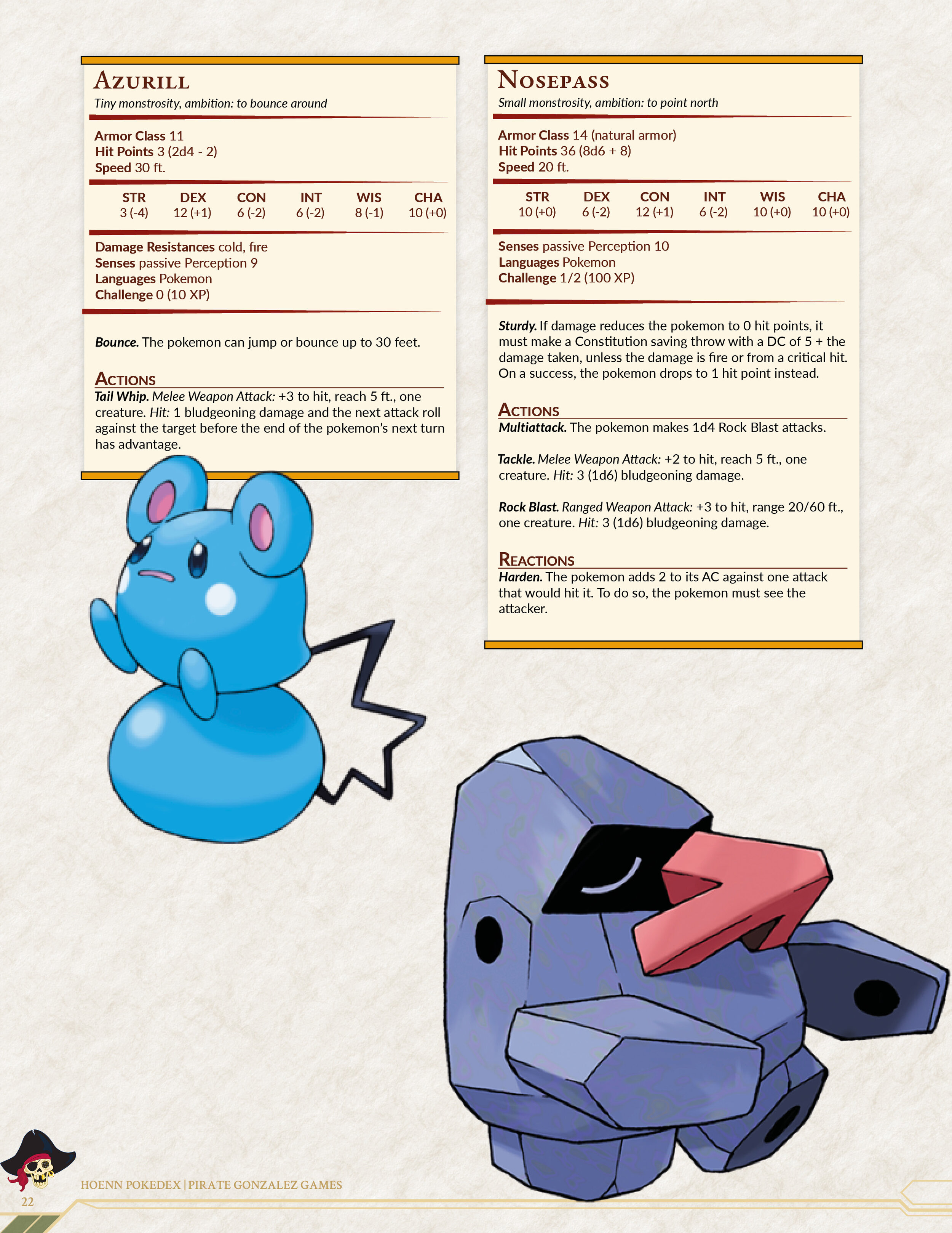 Pokemon Pokedex 5e: Johto — Pirate Gonzalez Games