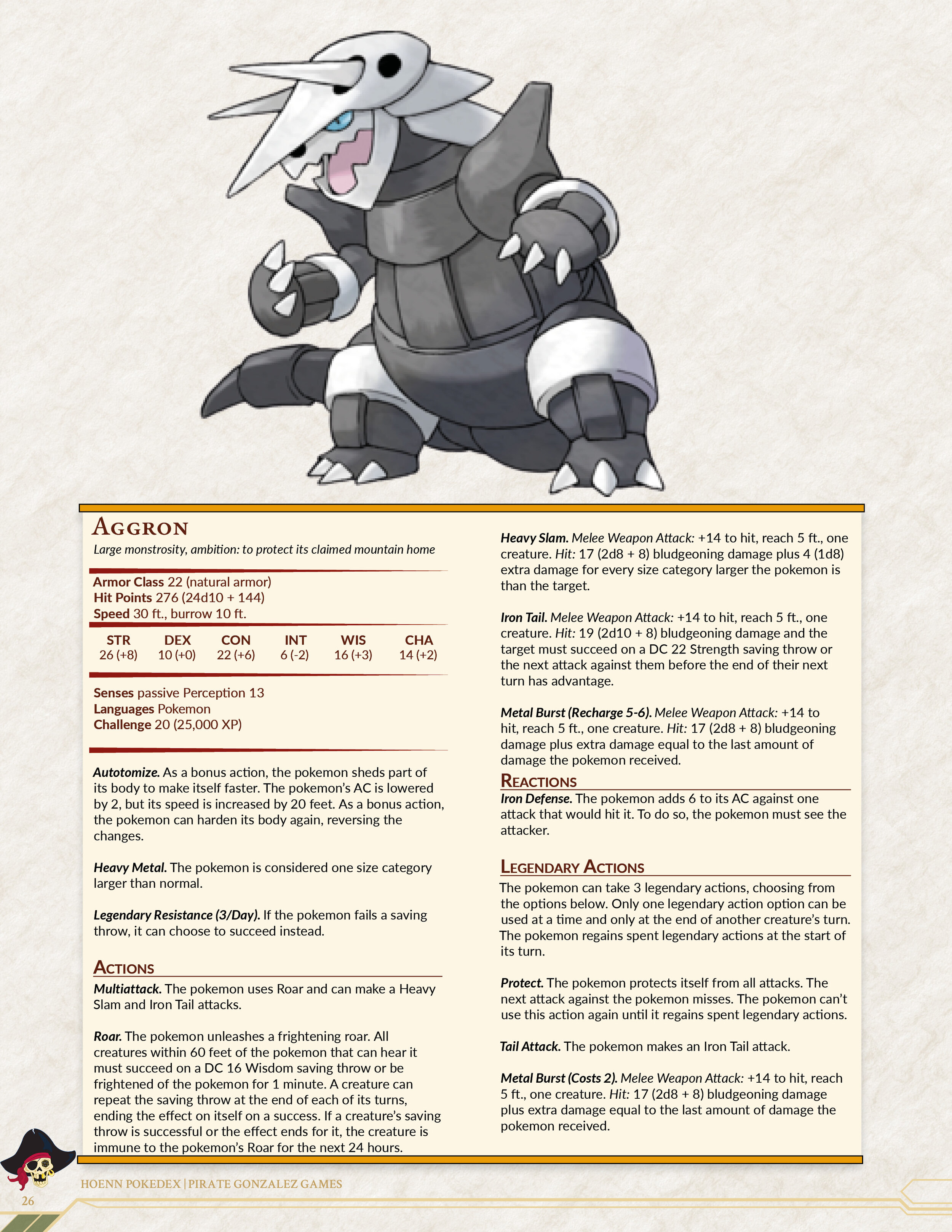 Pokemon 5e Pokedex: Hoenn — Pirate Gonzalez Games