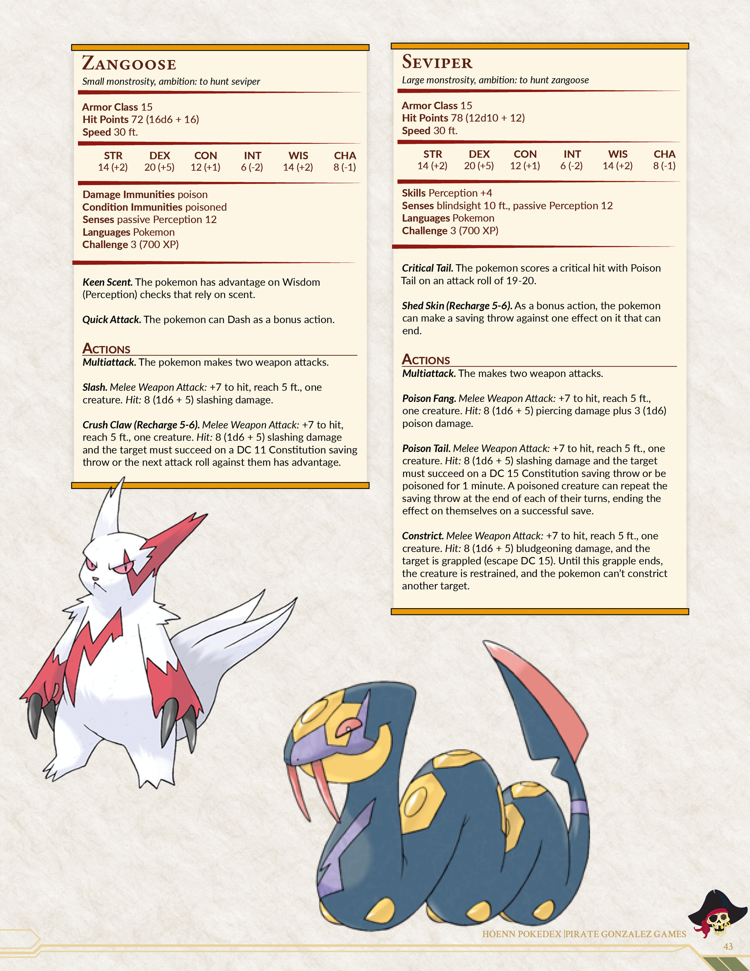 Pokemon Pokedex 5e: Hoenn — Pirate Gonzalez Games