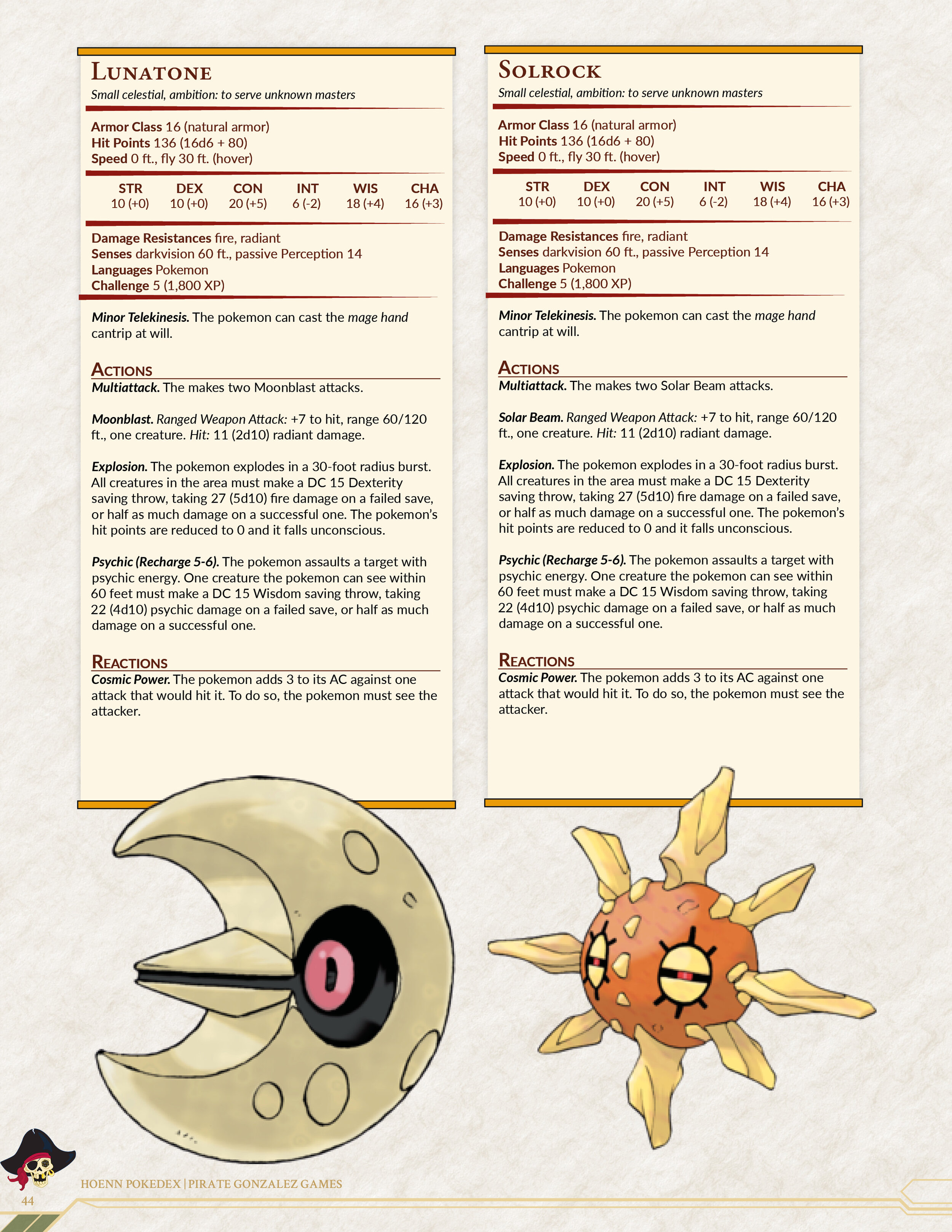 Pokemon Pokedex 5e: Hoenn — Pirate Gonzalez Games