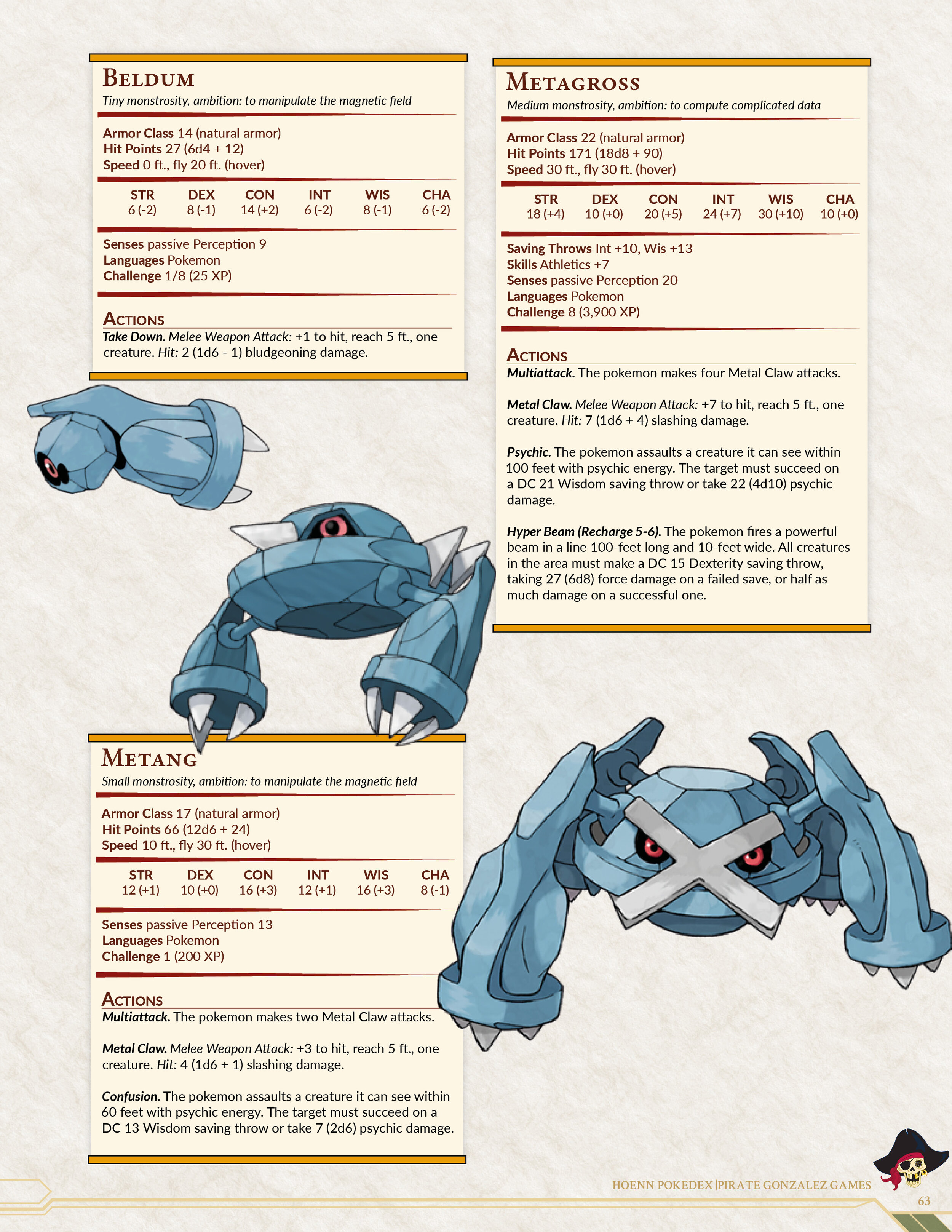 Pokemon 5e Pokedex: Hoenn — Pirate Gonzalez Games