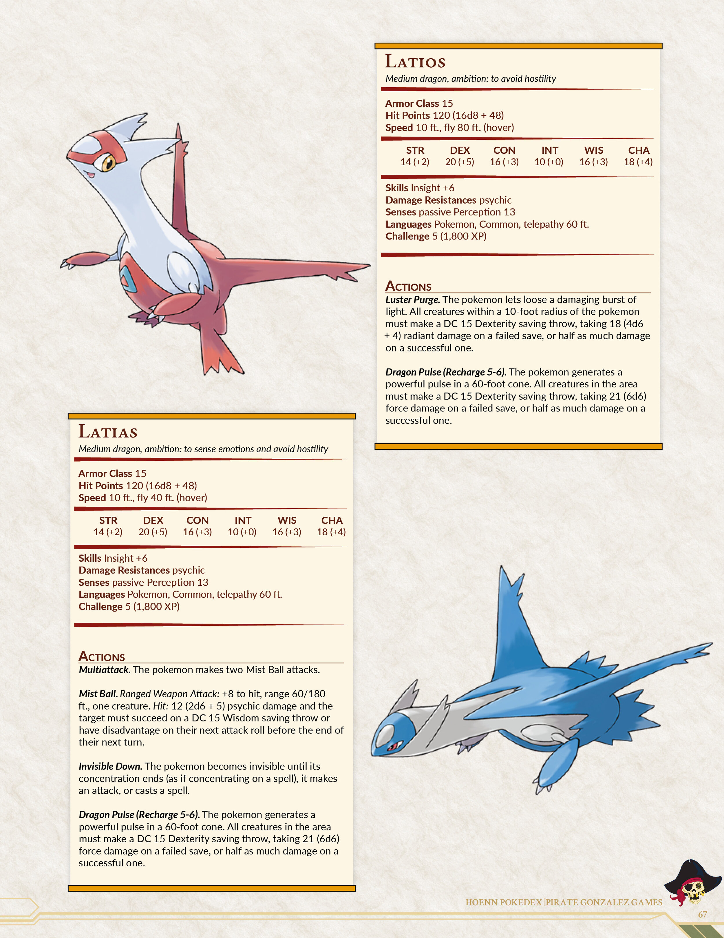 Pokemon Pokedex 5e: Hoenn — Pirate Gonzalez Games