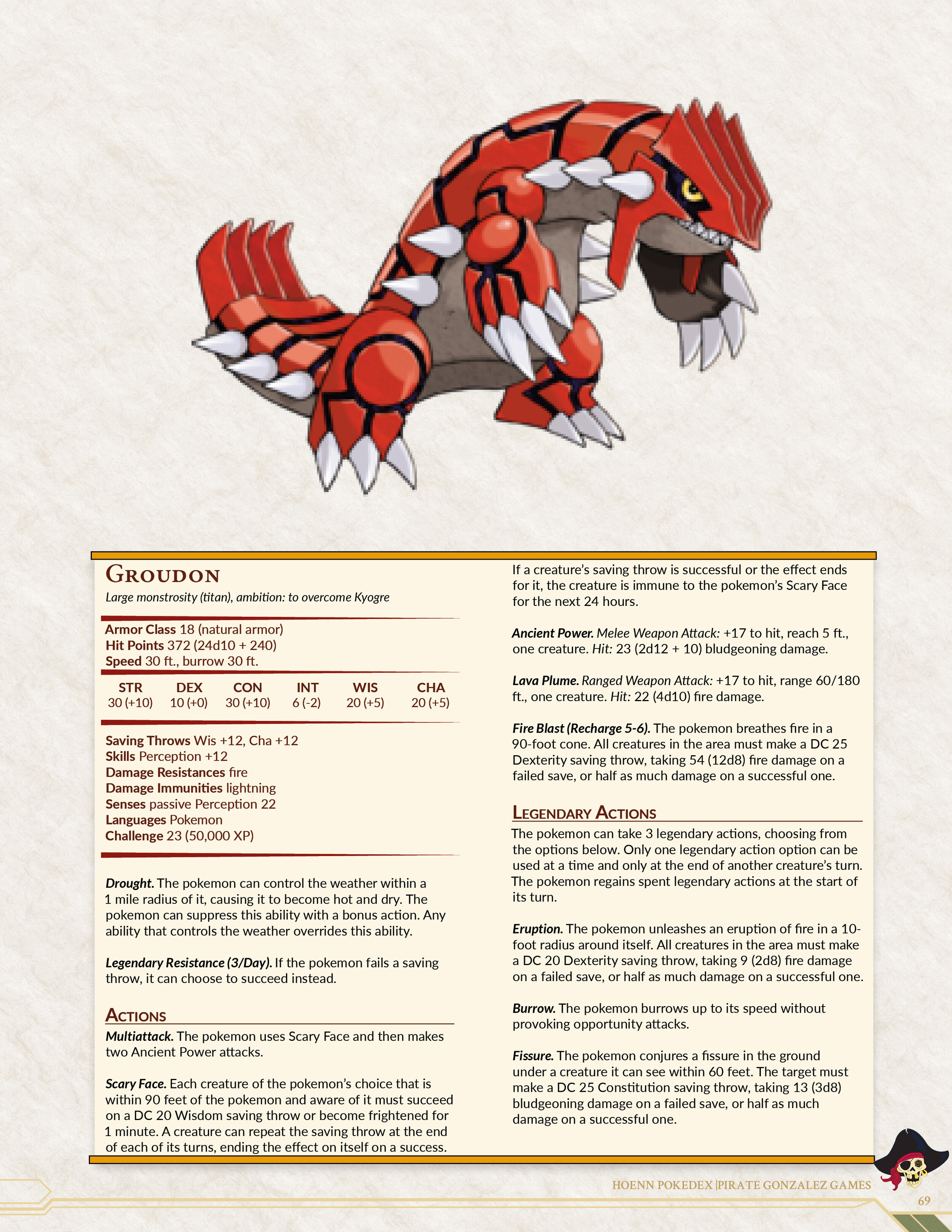 Pokemon Pokedex 5e: Hoenn — Pirate Gonzalez Games