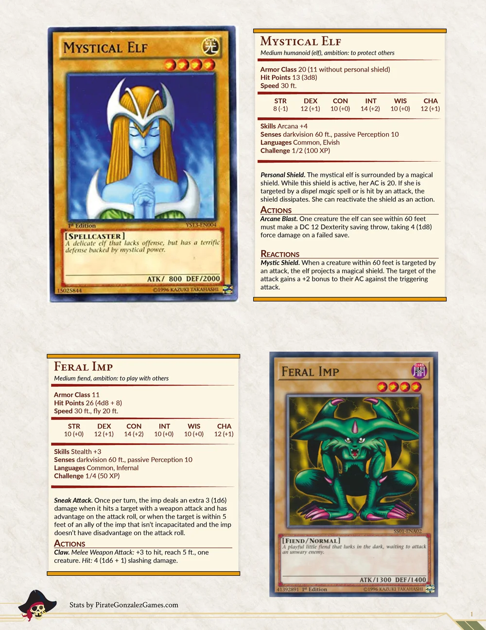 Yu-Gi-Oh 5e  Pirate Gonzalez Games