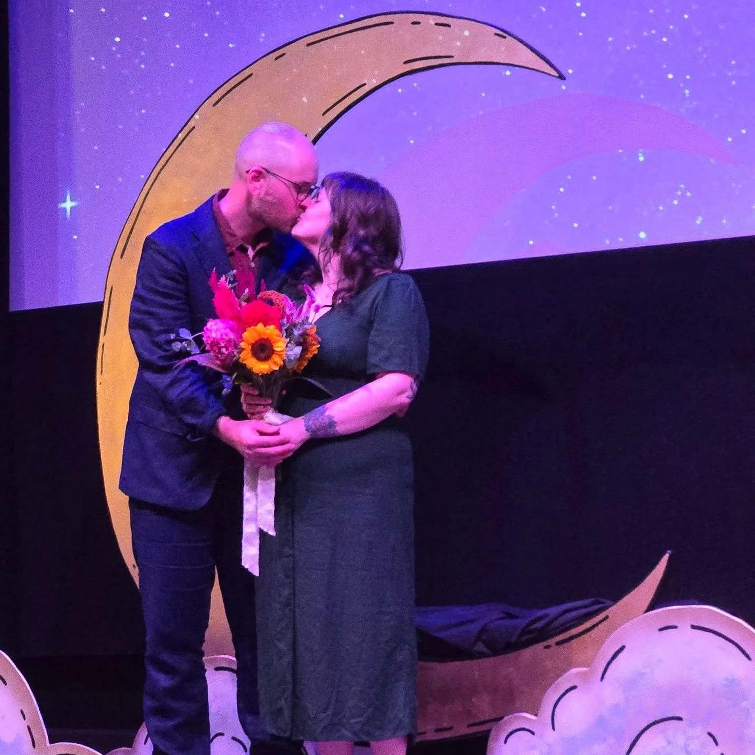 Beneath a paper moon, a love story written in the stars premiered at The Little Theatre. 🌙✨

Nicole and Cory's wedding was a night of pure movie magic! The historic @thelittletheatre even changed their marquee to announce "World Premiere: Nicol