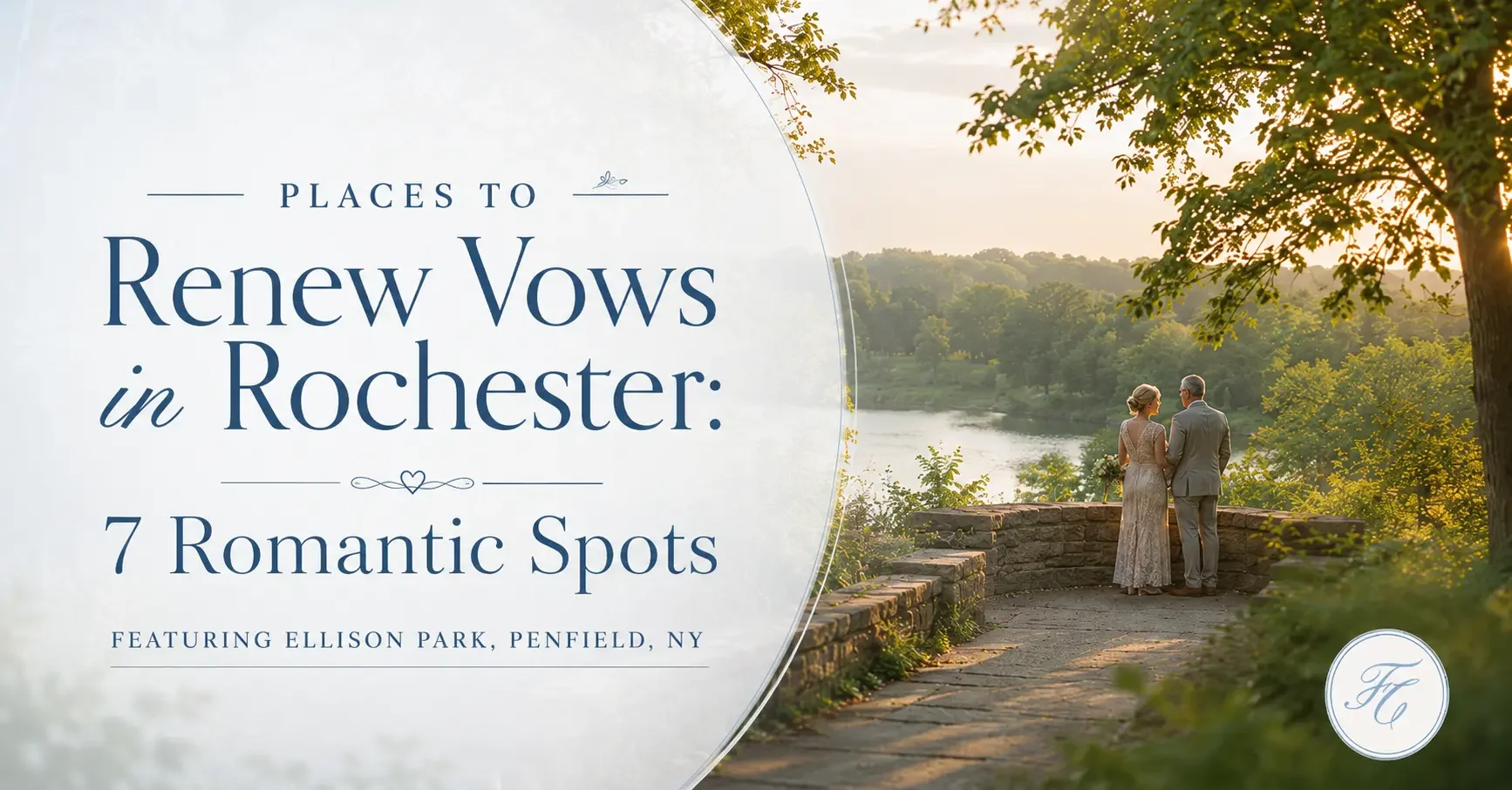 Couple exploring romantic places to renew vows in Rochester