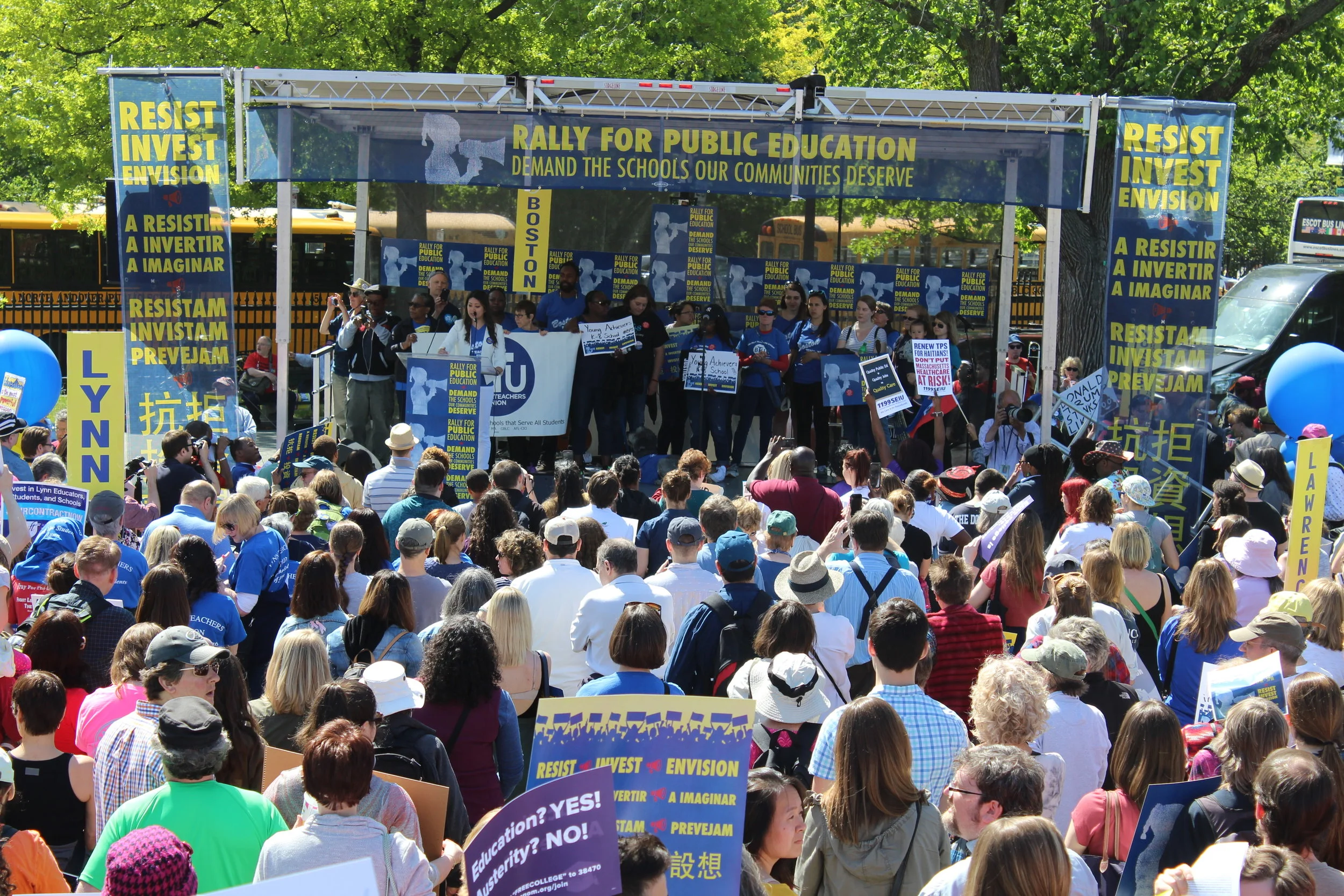 Thousands of public education supporters gathered for the Rally for Public Education in 2017.