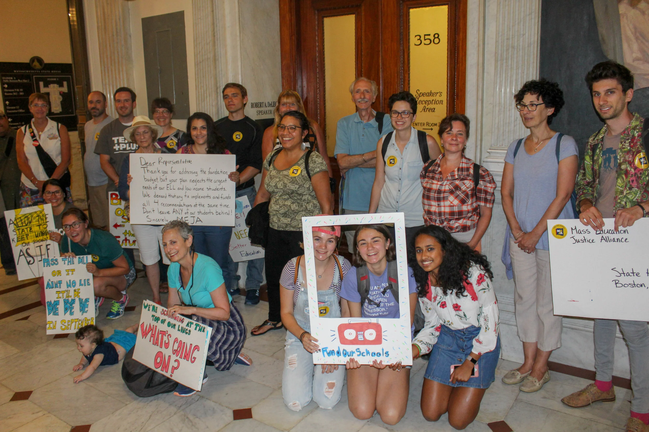 Students, parents, educators & activists at the State House in July!