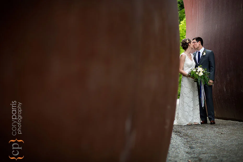 bride and groom portrait at the Olympic Sculpture Park