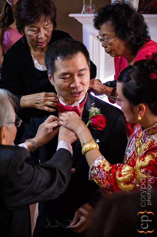 groom during tea ceremony