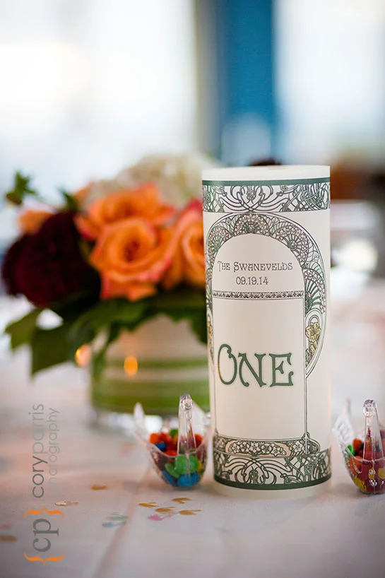wedding centerpiece at Aqua restaurant in Seattle