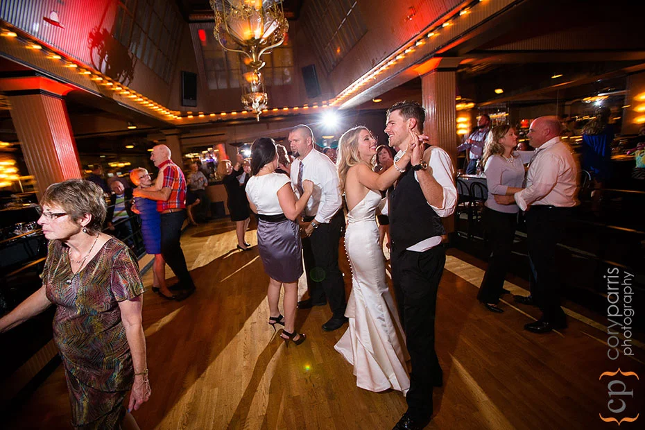 bride and groom dancing