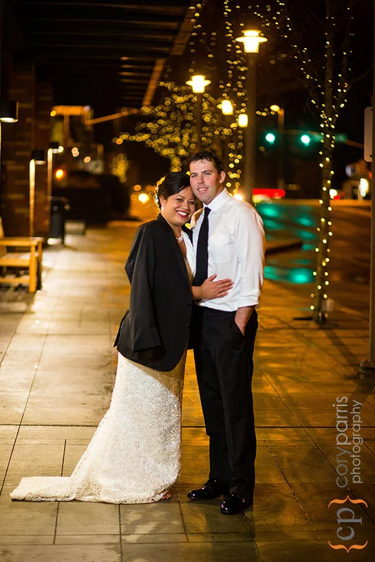 wedding couple on the streets of Bellevue