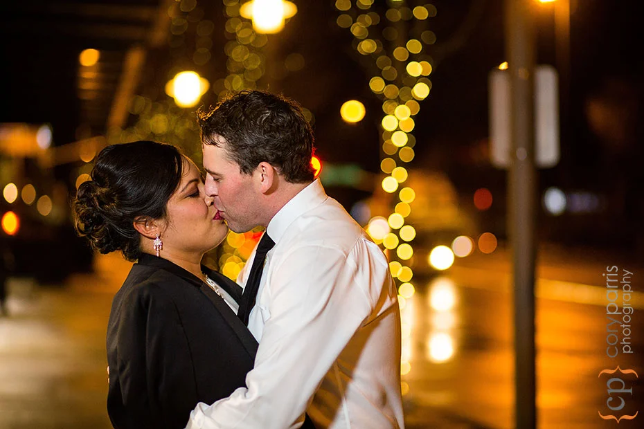 wedding couple on the streets of Bellevue