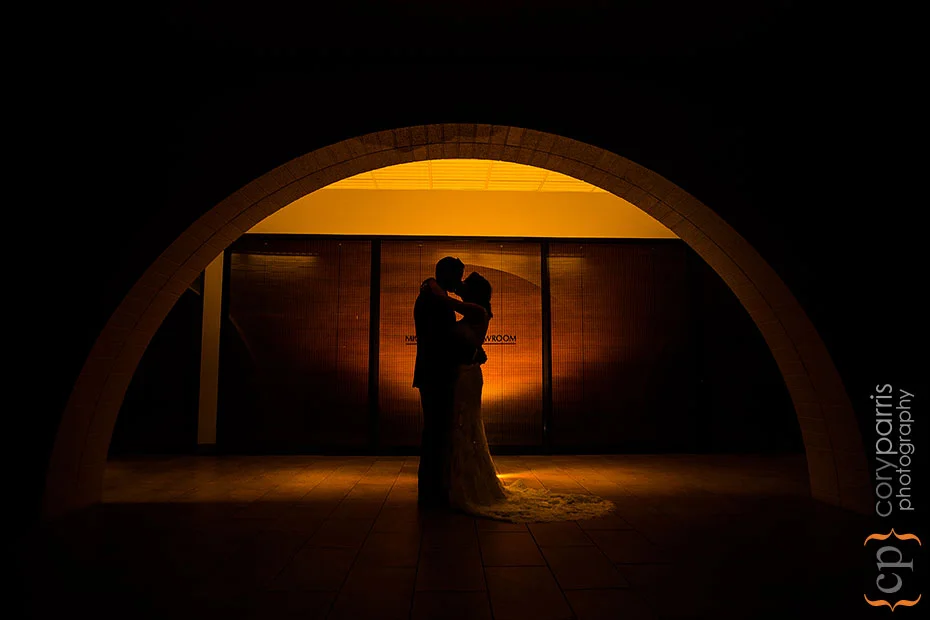 silhouette wedding portrait