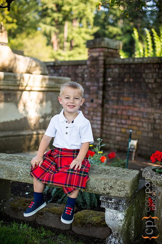 Little boy in a kilt