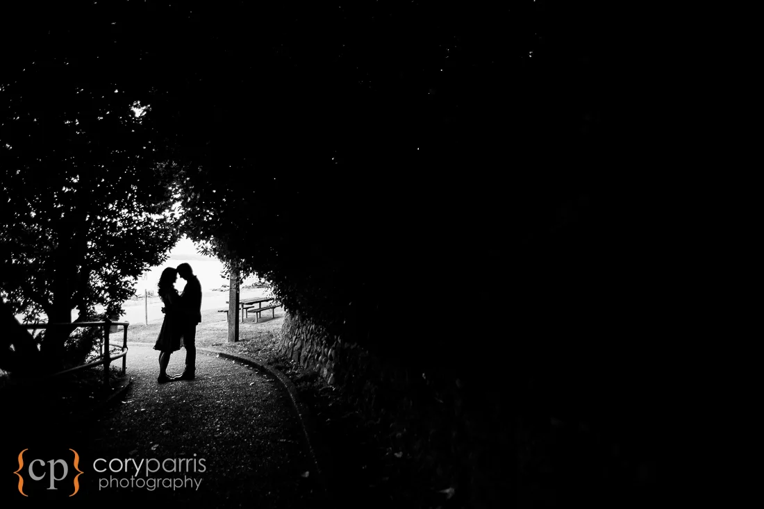 Lincoln Park Seattle engagement portrait
