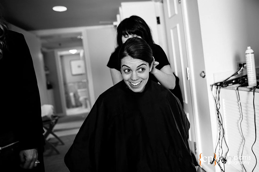 Getting ready at Woodmark Hotel wedding