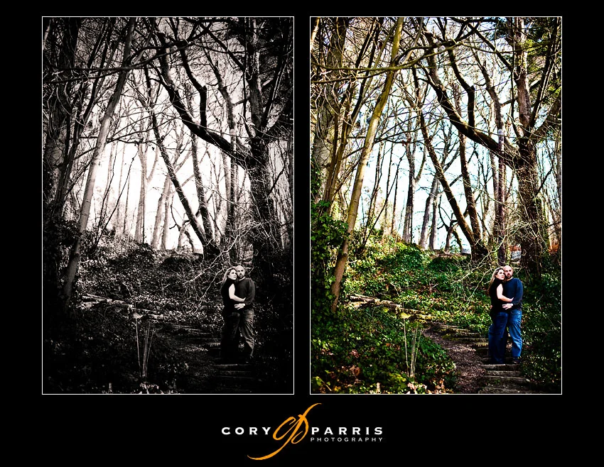 couple in the winter woods
