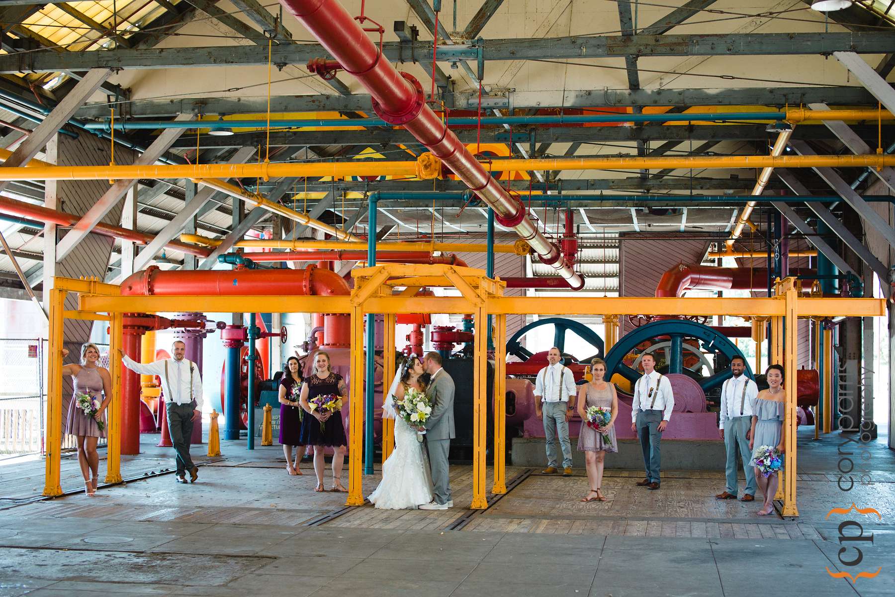 Wedding party portrait at Gas Works