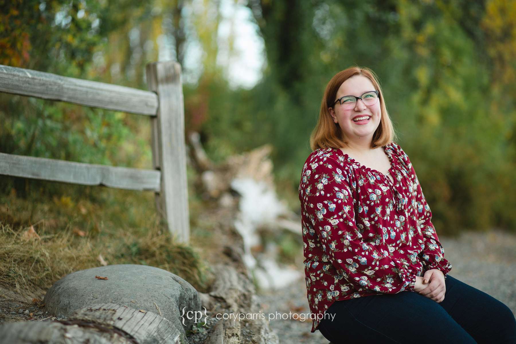 Laughing senior portrait photograph