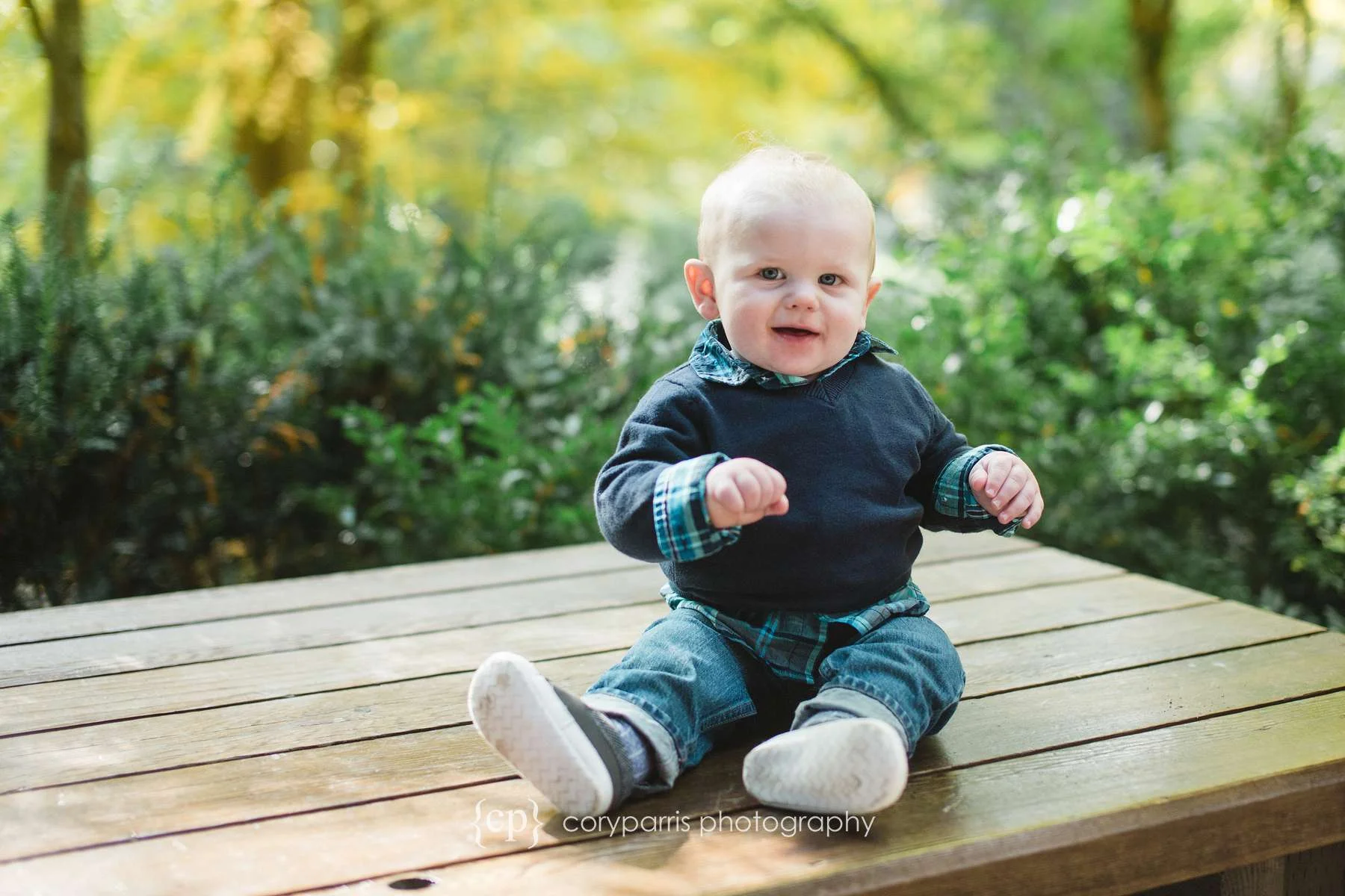 Smiling toddler baby photographer portraits in Bellevue