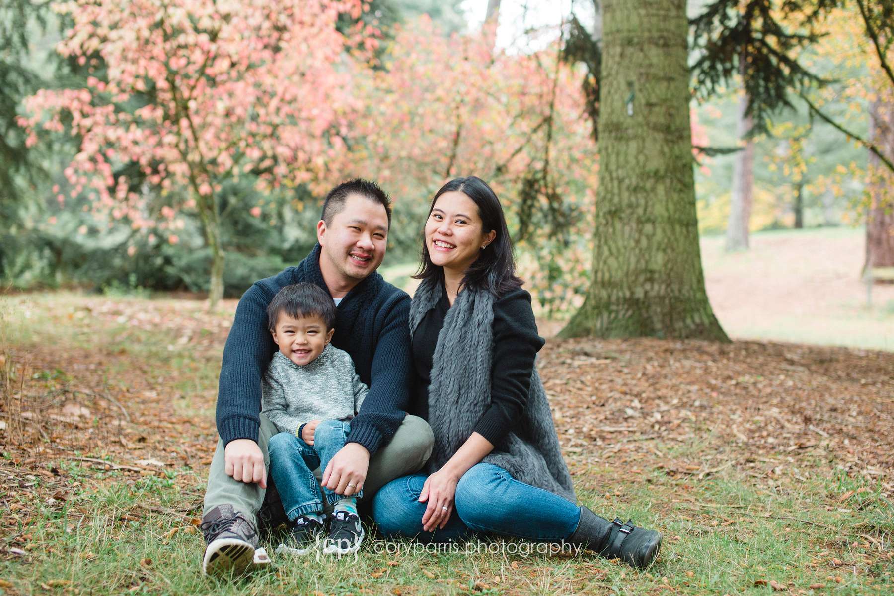 Seattle family portraits in the fall leaves