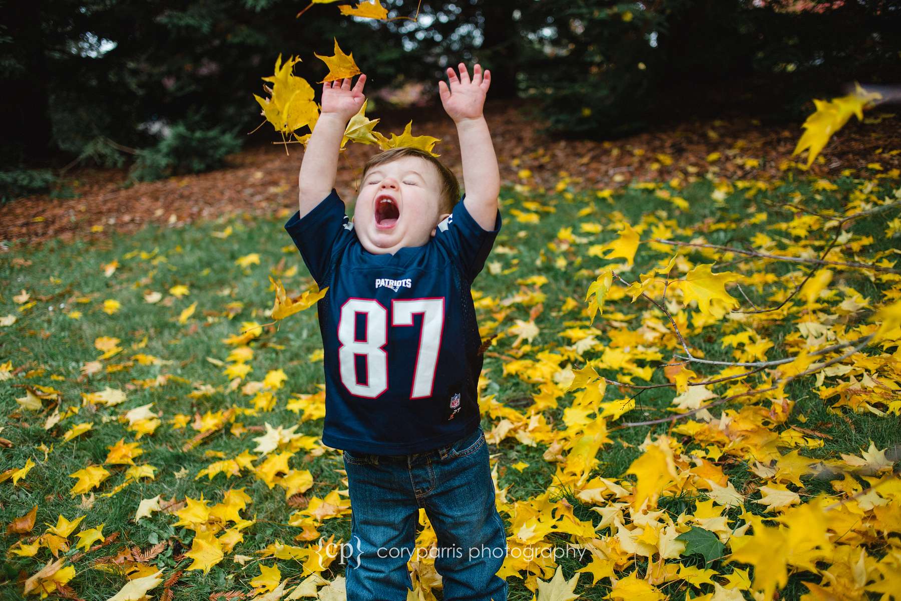 Kids portraits in the fall leaves at the Washington Park Arboretum in Seattle