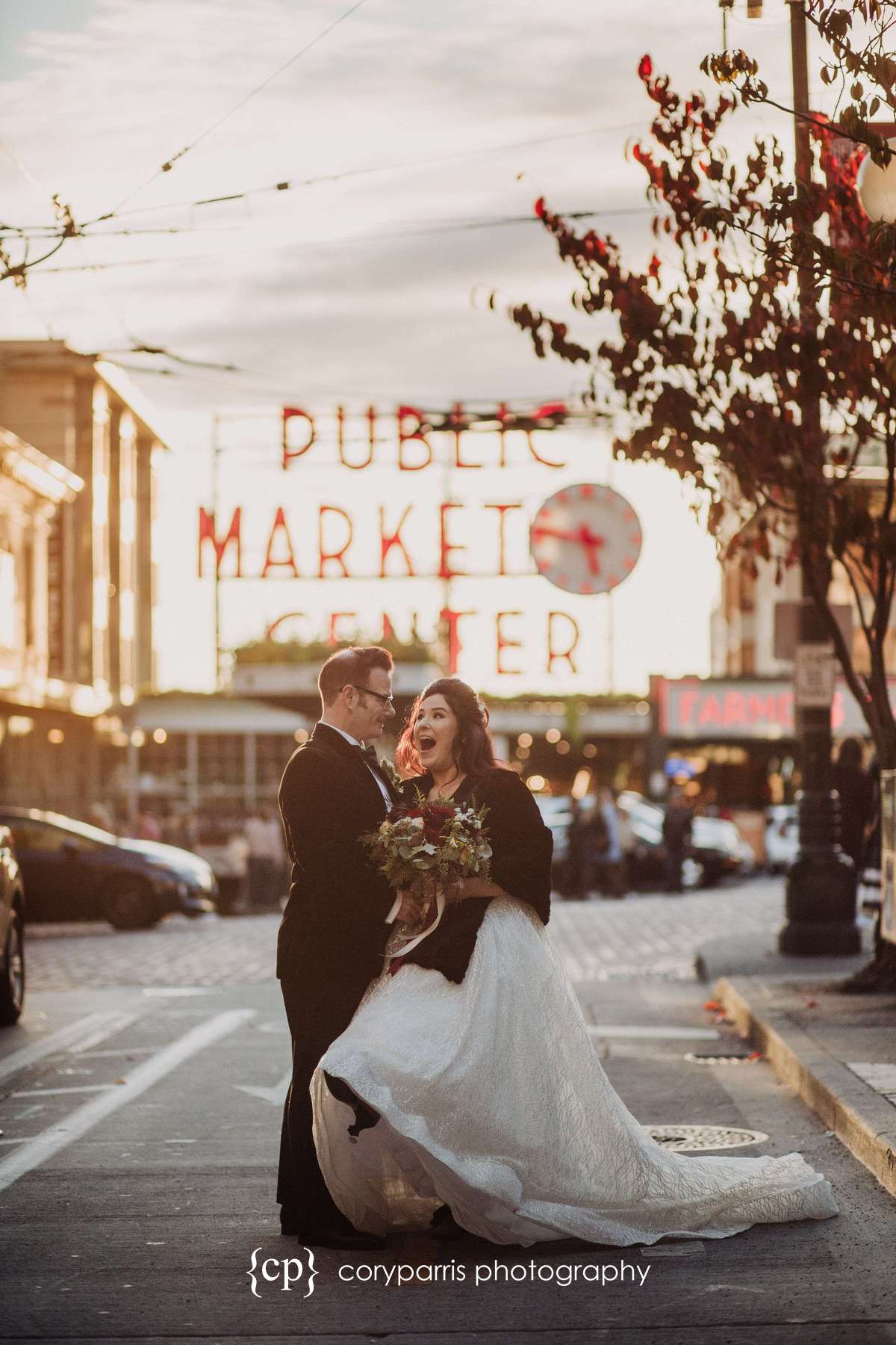 Seattle wedding photography at Pike Place Market
