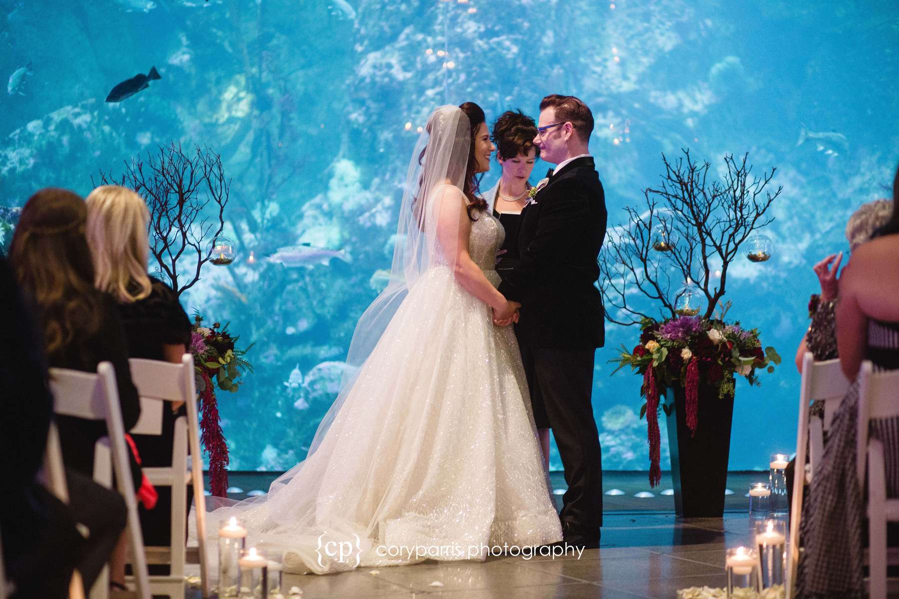 Wedding ceremony at the Seattle Aquarium