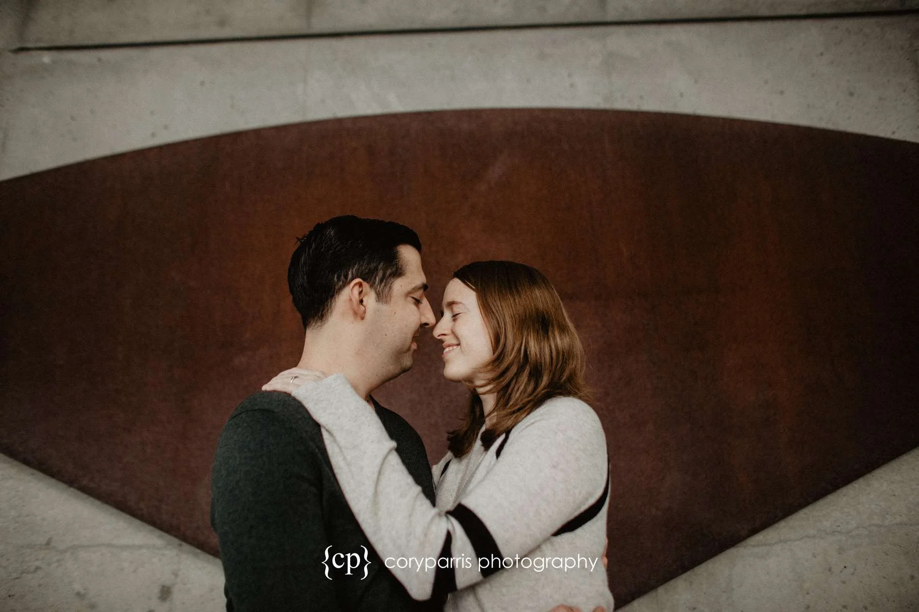 Engagement portrait at the Olympic Sculpture Park in Seattle
