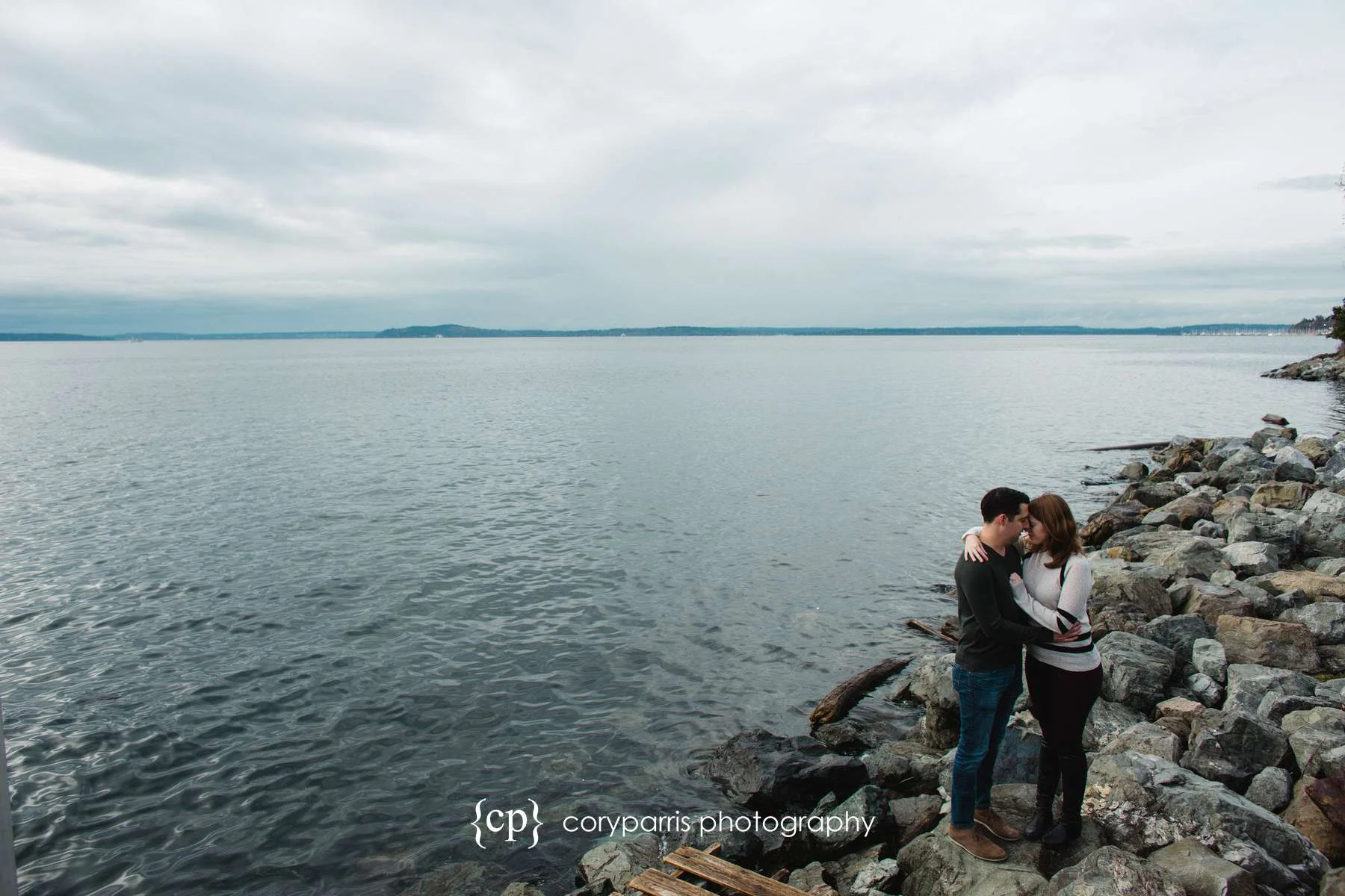 Myrtle Edwards Park engagement portrait