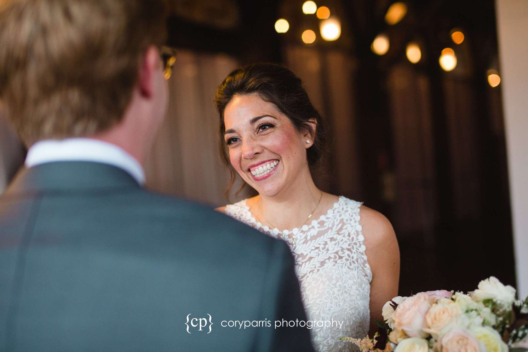 Bride seeing the groom for the first time