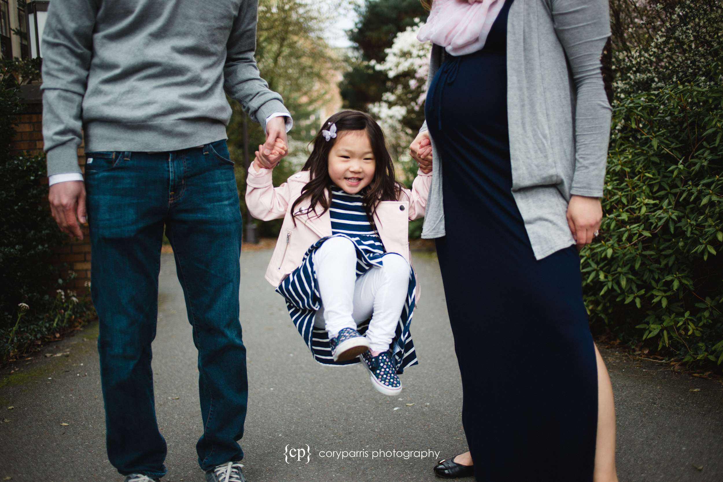 Little girl with parents