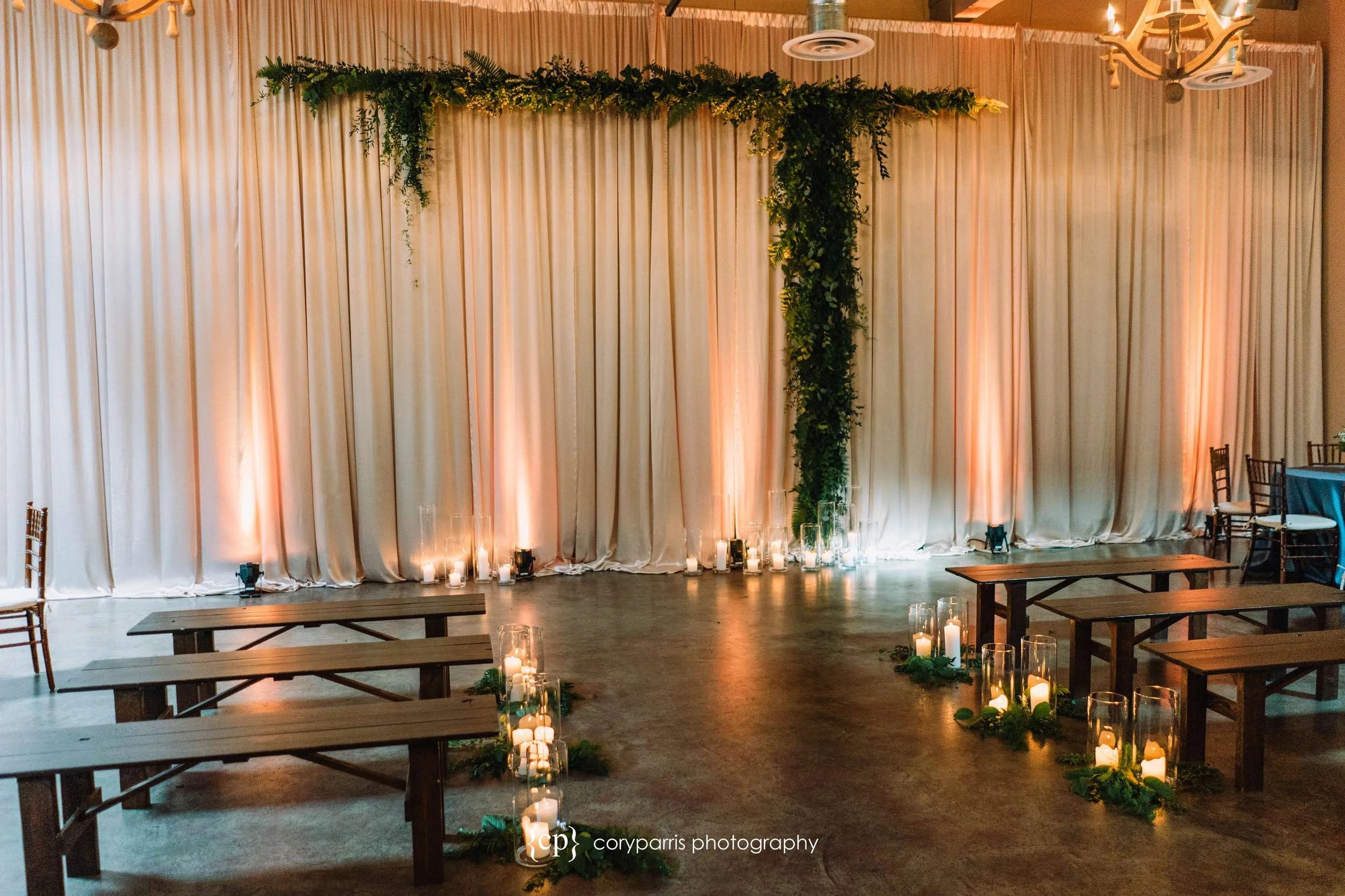 A very cool space set up for a wedding at the Foundry during their open house and tasting.