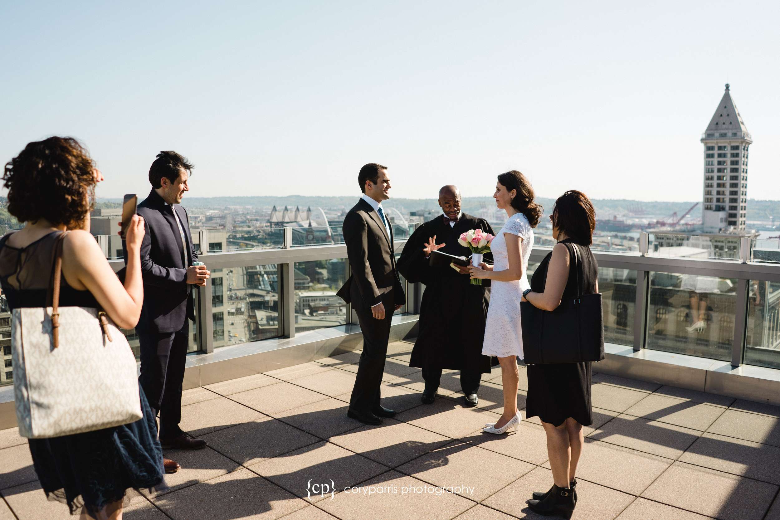 Rooftop ceremony at the Seattle Courthouse