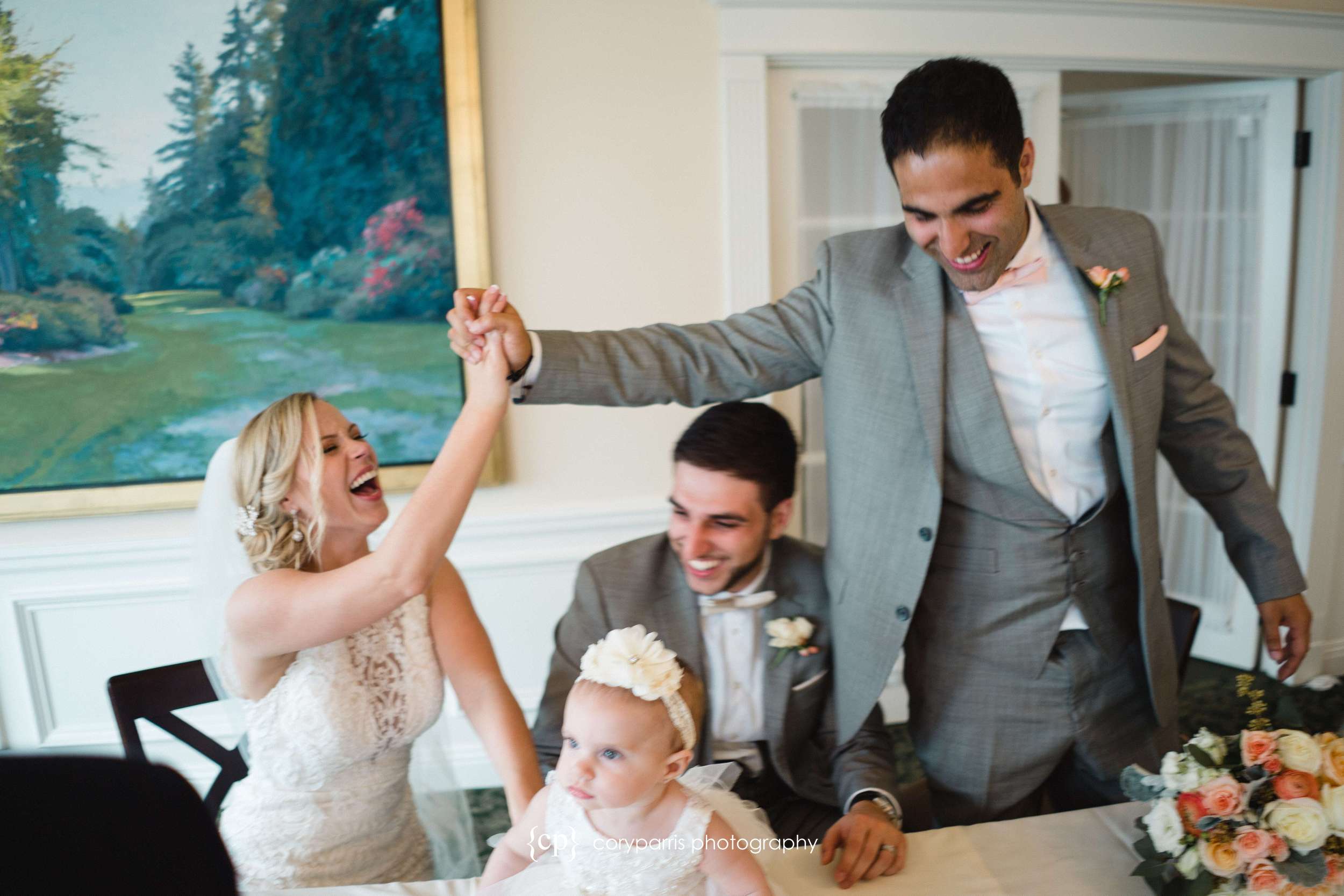 High five for the new brother-in-law