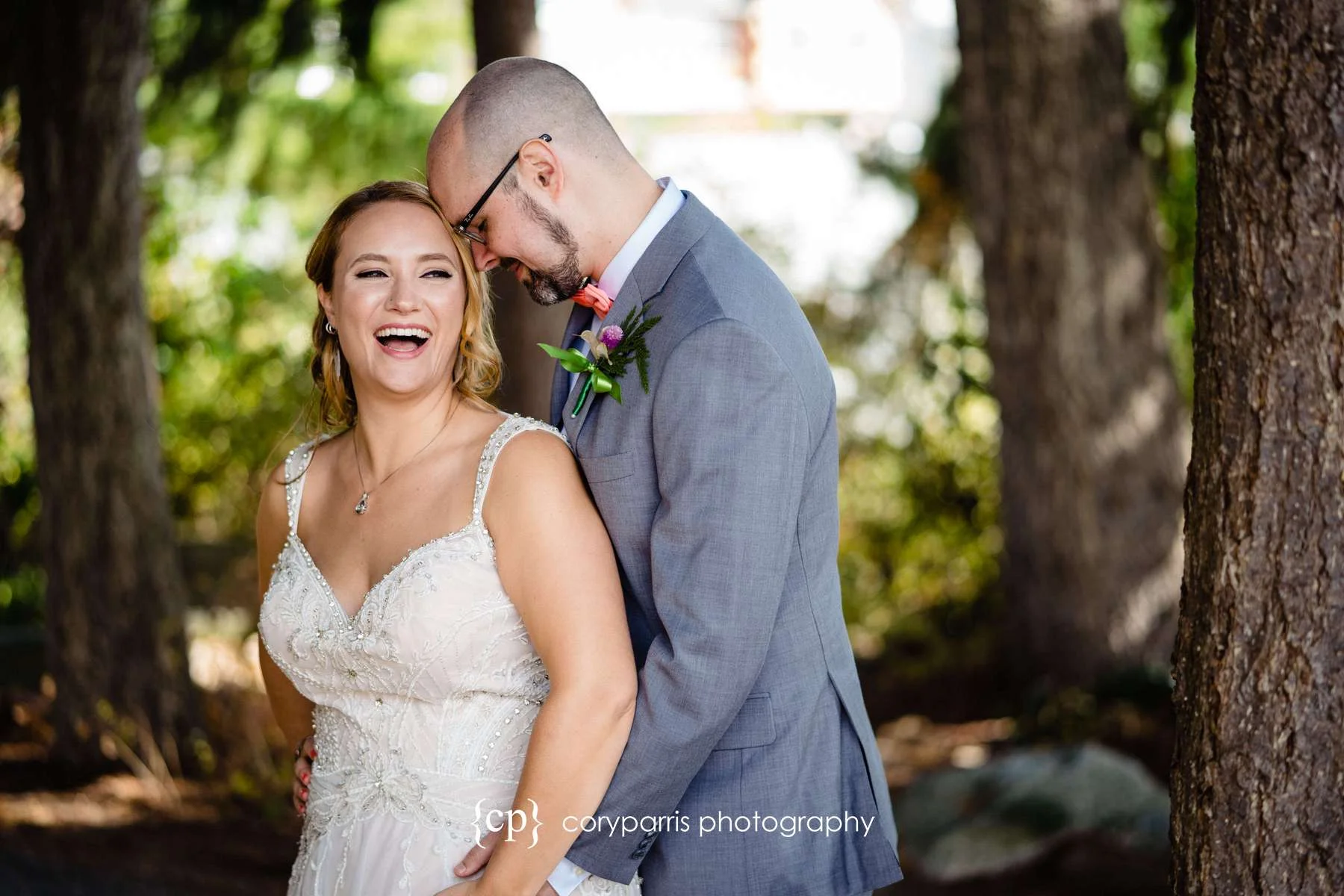Virginia & Jake at Fremont Peak Park before their wedding at the Fremont Arts Abbey in Seattle.