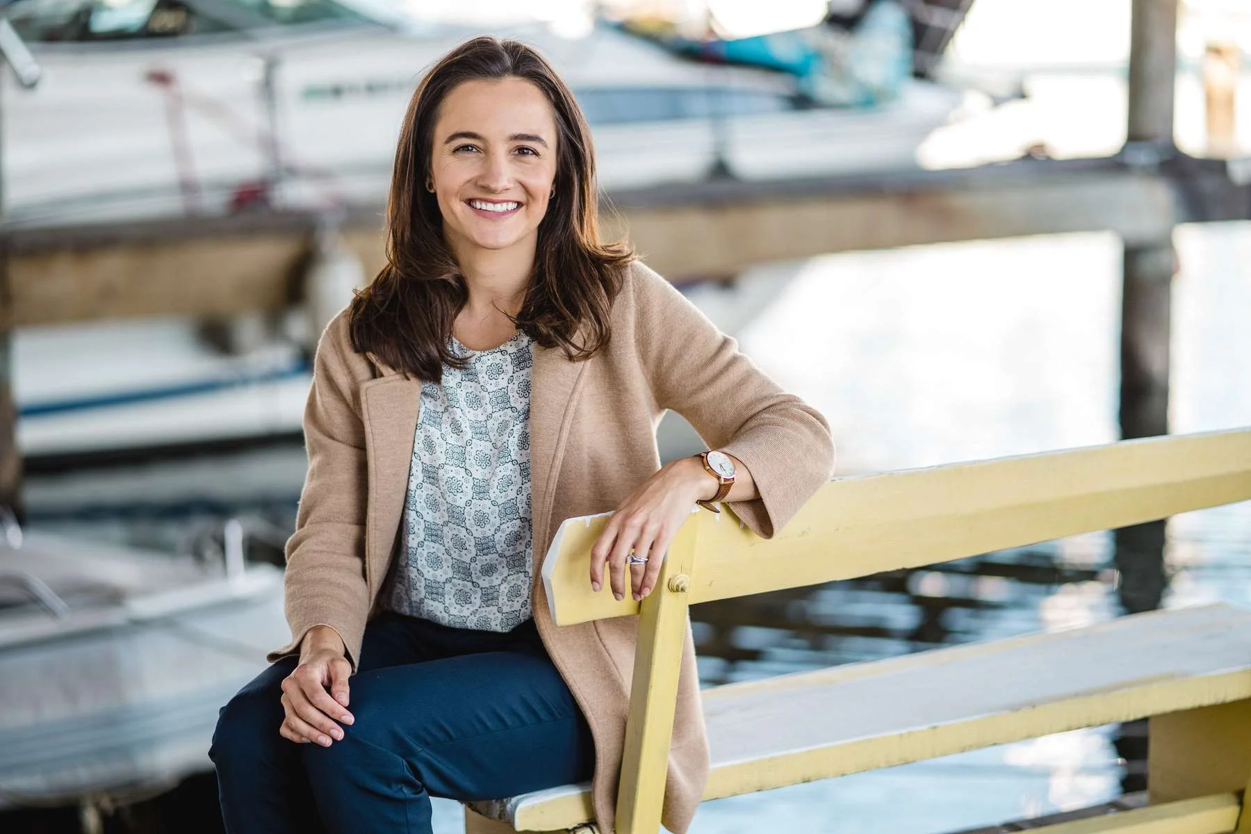 Dr. Eagan just outside her office on the dock.