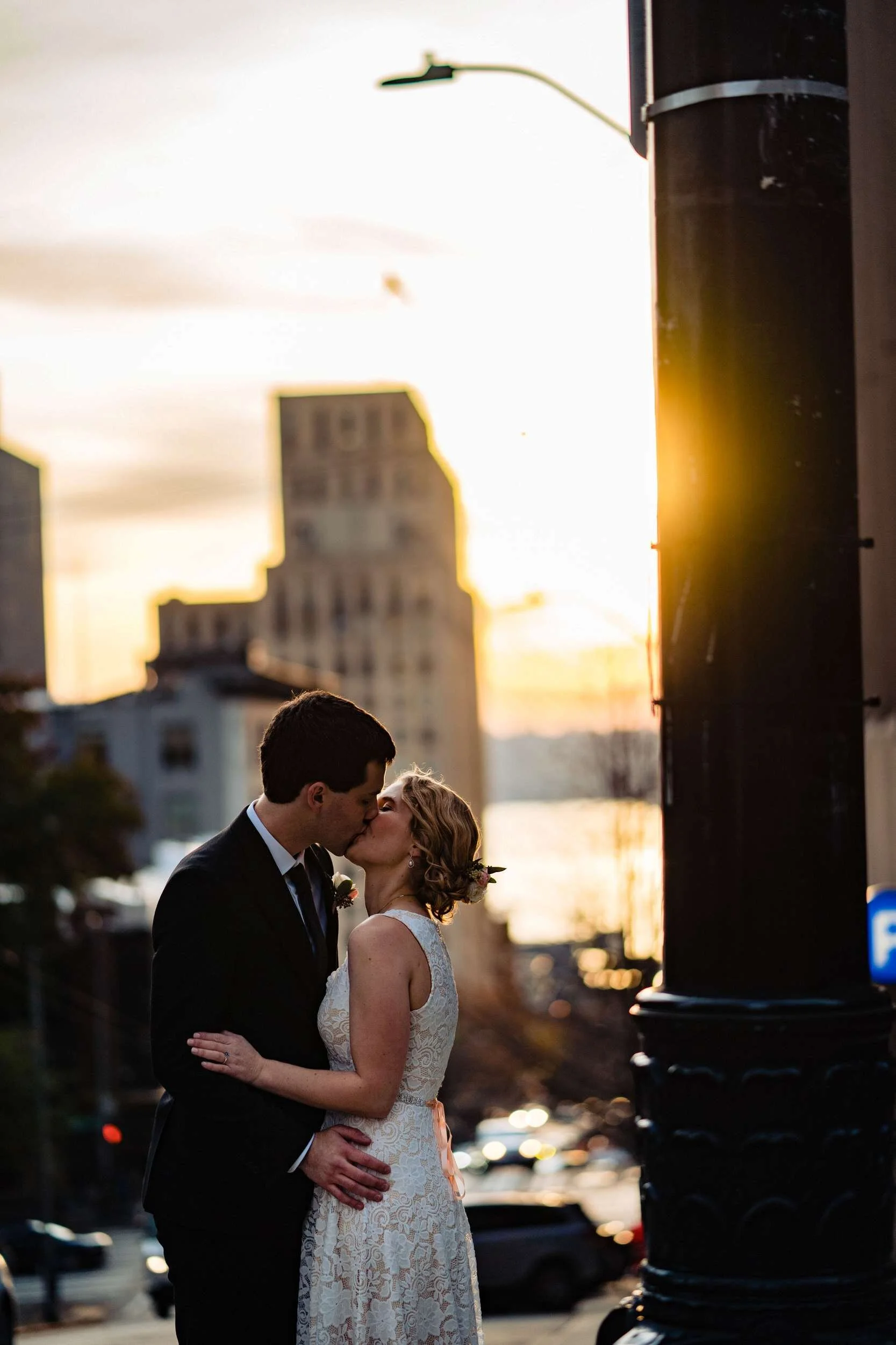 Sunset elopement portrait