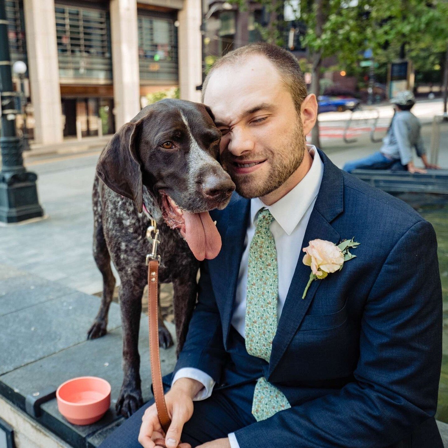Dogs love weddings!⁠
⁠
#SeattleElopement #MicroWedding #SeattleWedding #SonyA7III #DogAtWedding #Pet