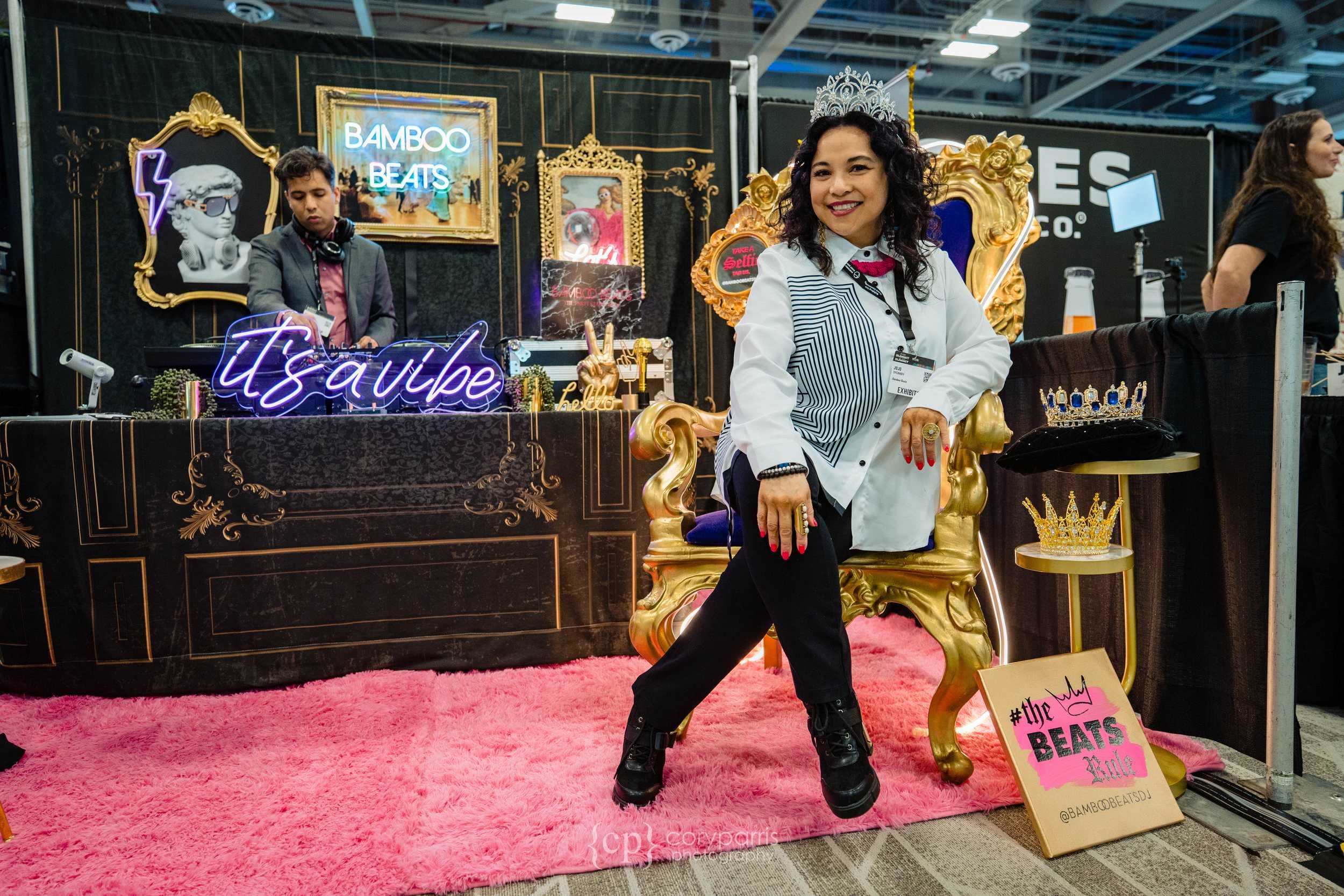  Queen Jojo of Bamboo Beats in her booth at the NW Event Show 