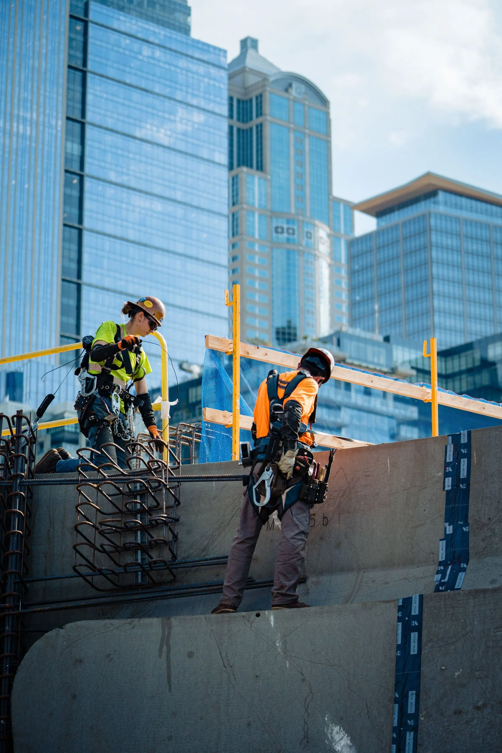 Two construction workers in Seattle