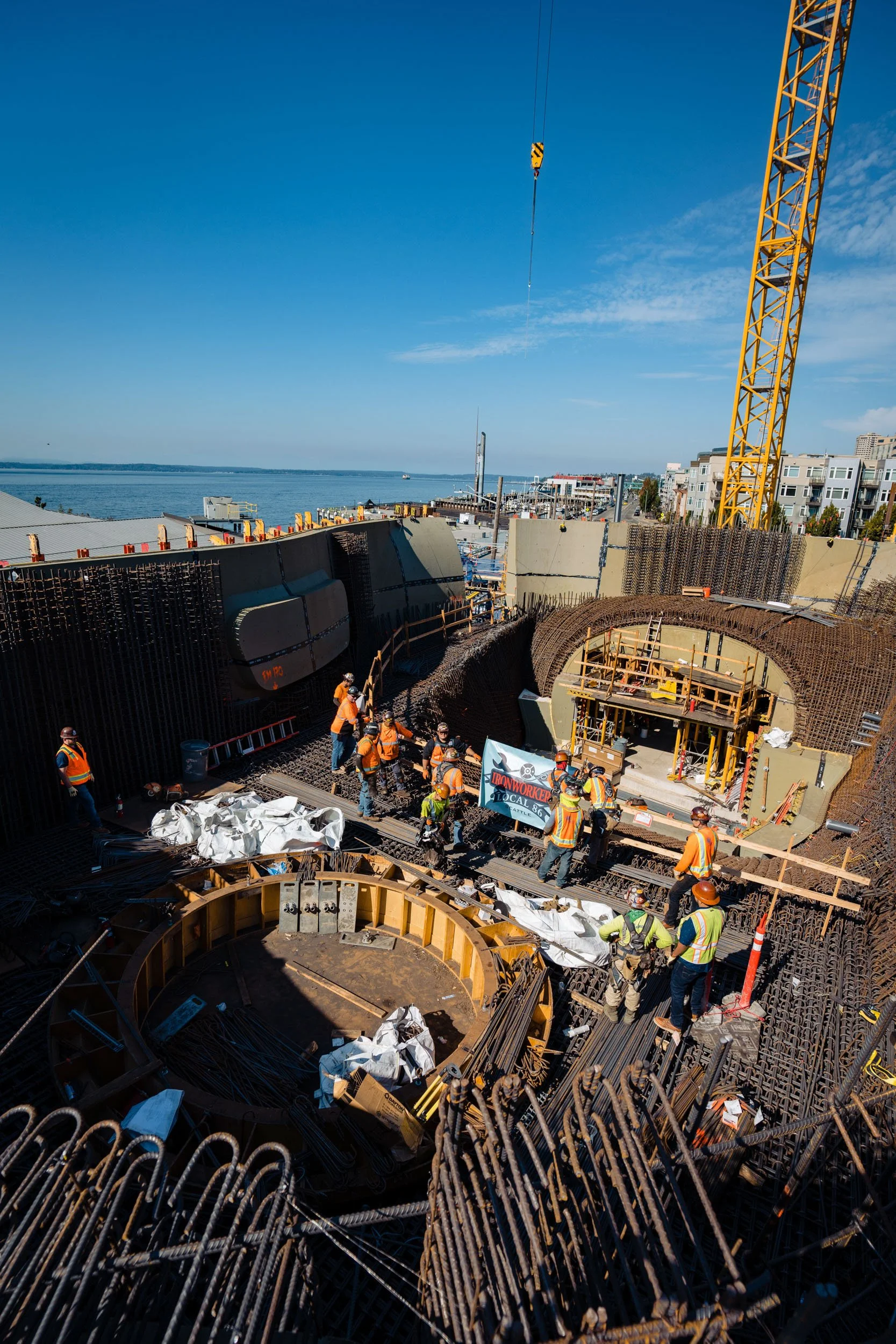Dramatic construction photography in Seattle