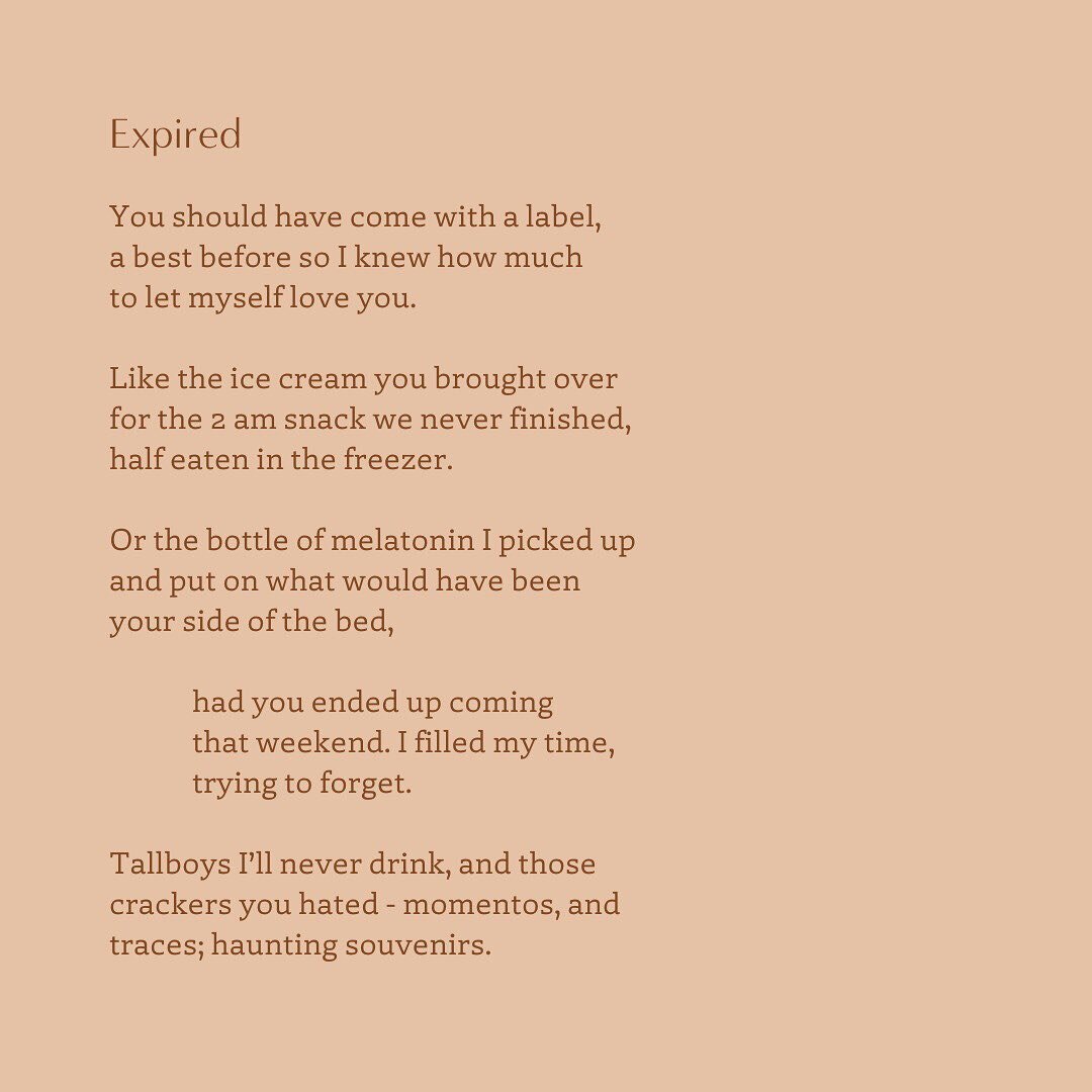 My dear @j.avolio and I wrote this collaborative poem some months back following a long evening walk. It was a blam to us both to share in the strangeness of what&rsquo;s left behind following the end of a romantic relationship. There is relief in fi