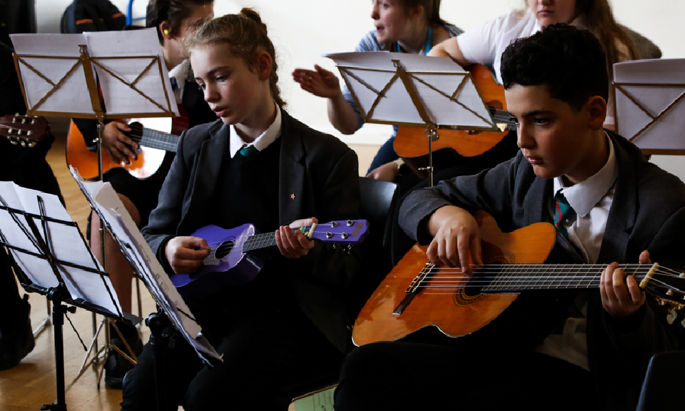 A Modulo guitar and ukelele section