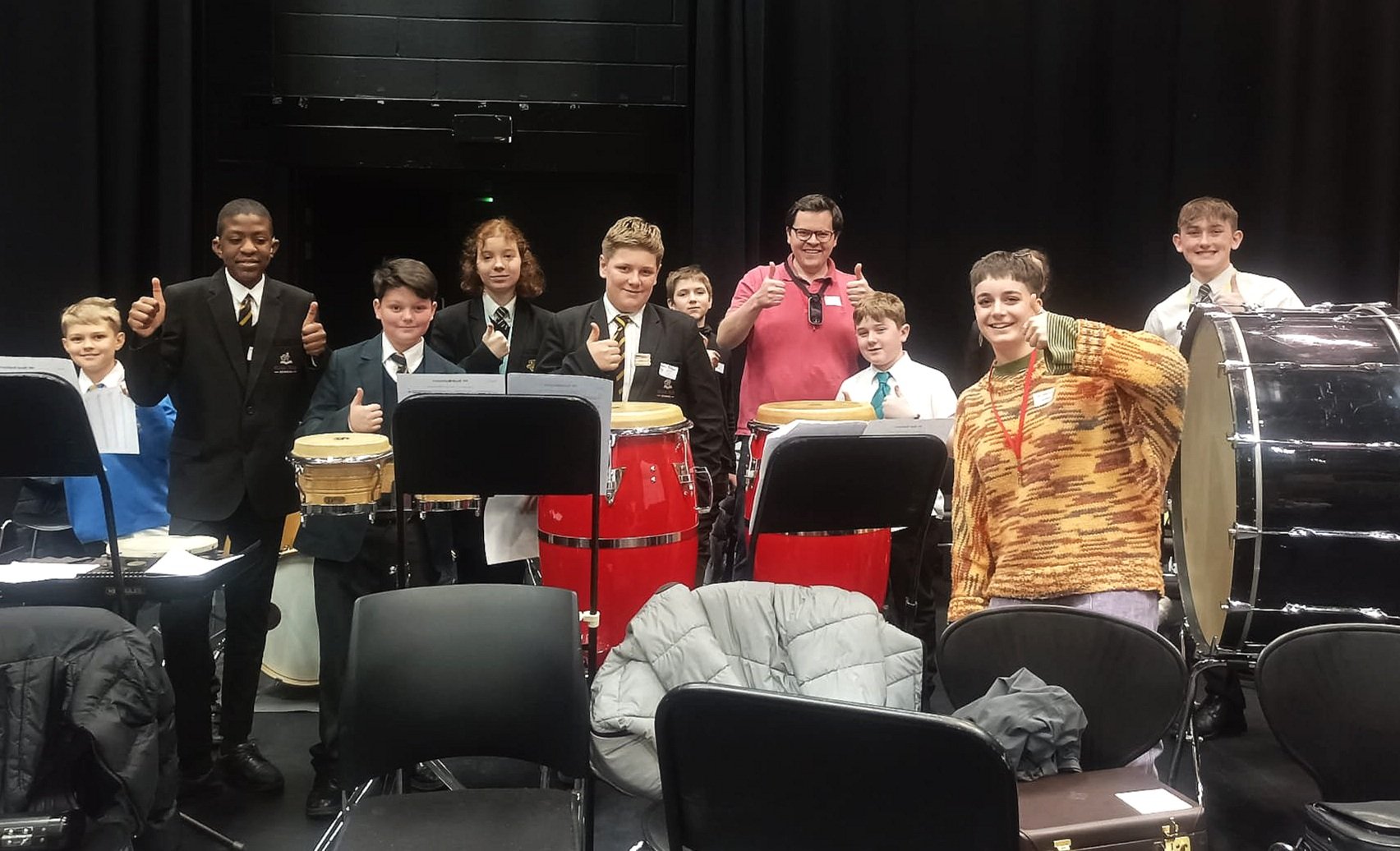 Pals in percussion
